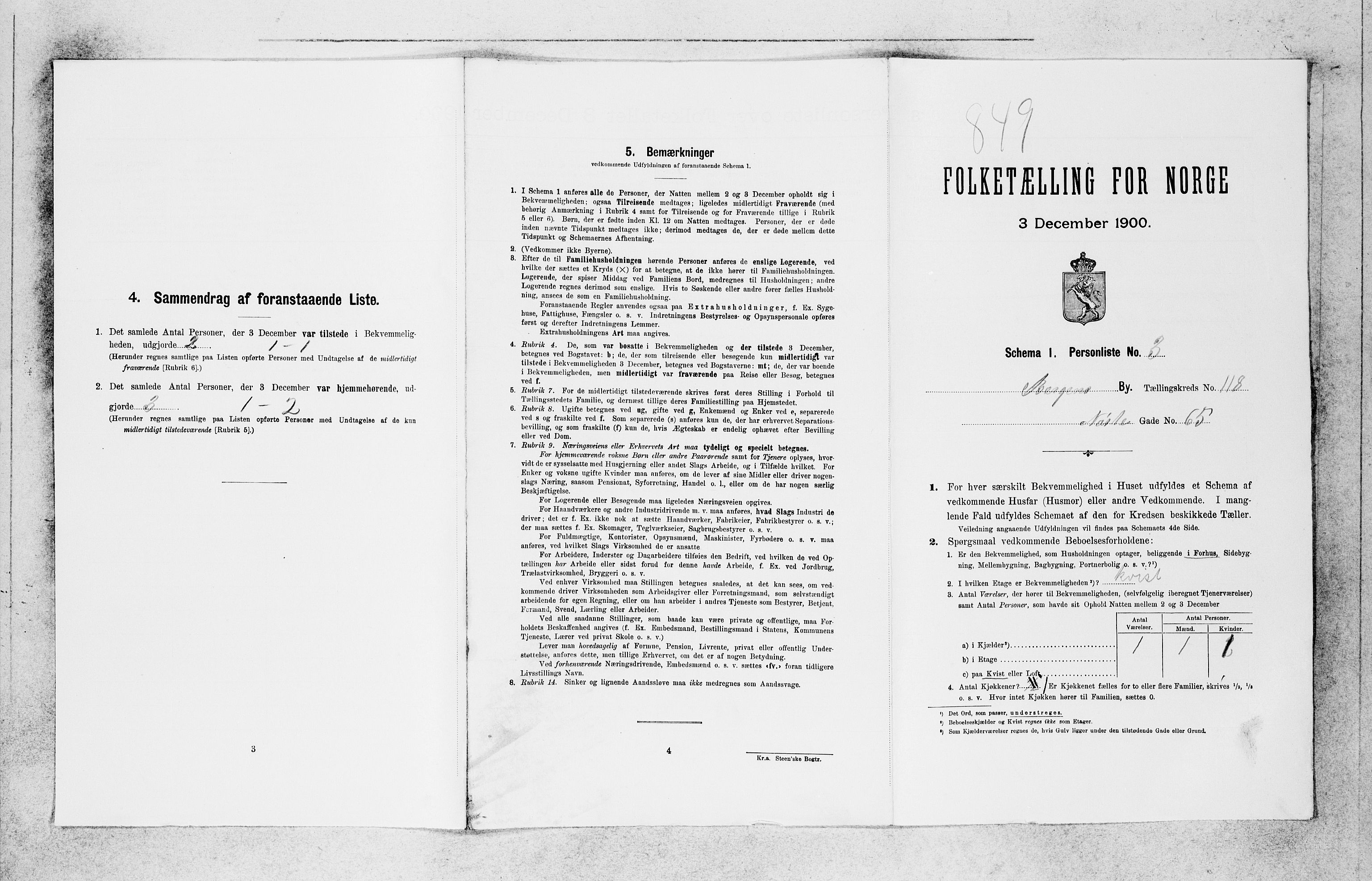 SAB, 1900 census for Bergen, 1900, p. 24757