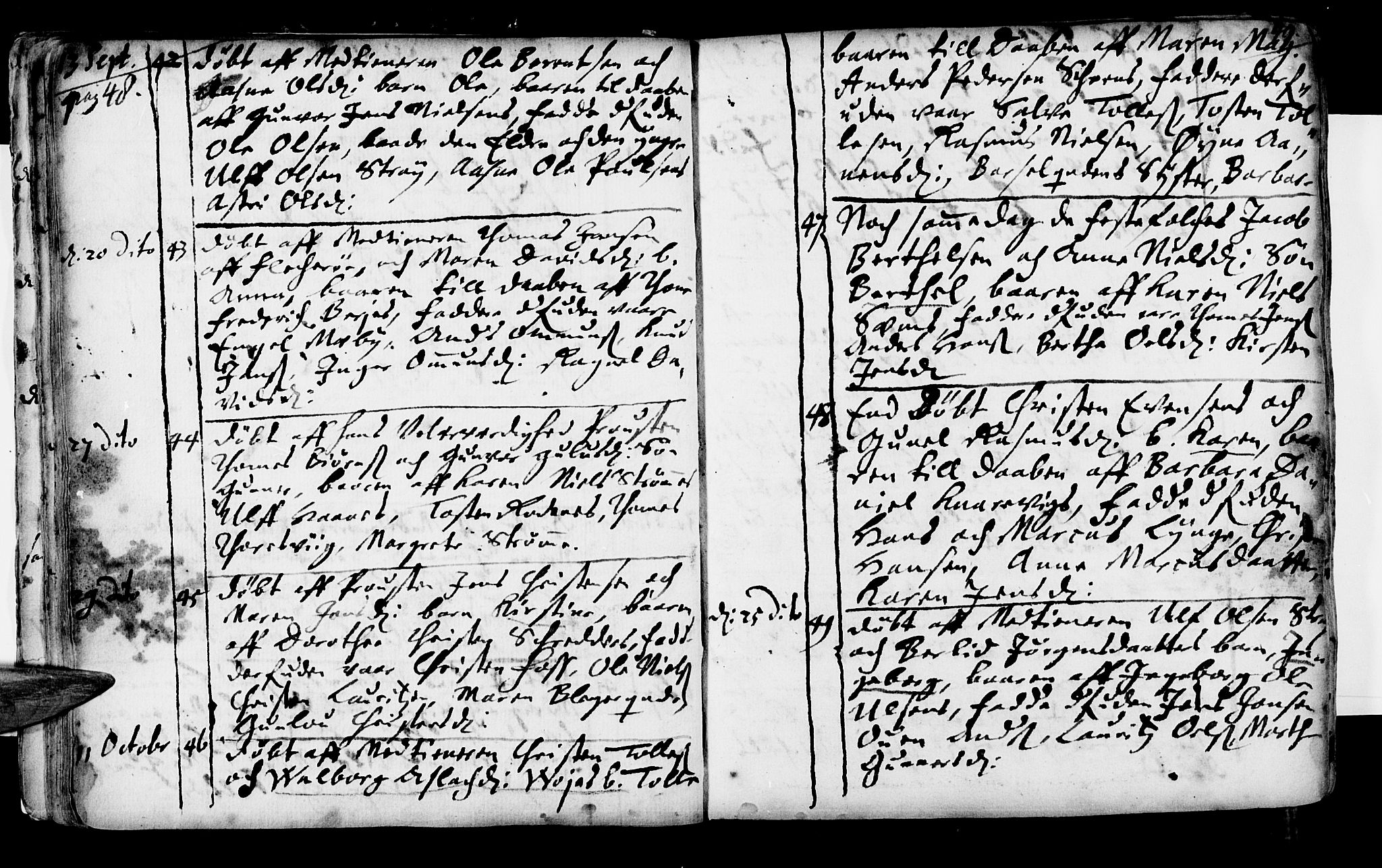 Oddernes sokneprestkontor, AV/SAK-1111-0033/F/Fa/Faa/L0001: Parish register (official) no. A 1, 1692-1718, p. 48-49