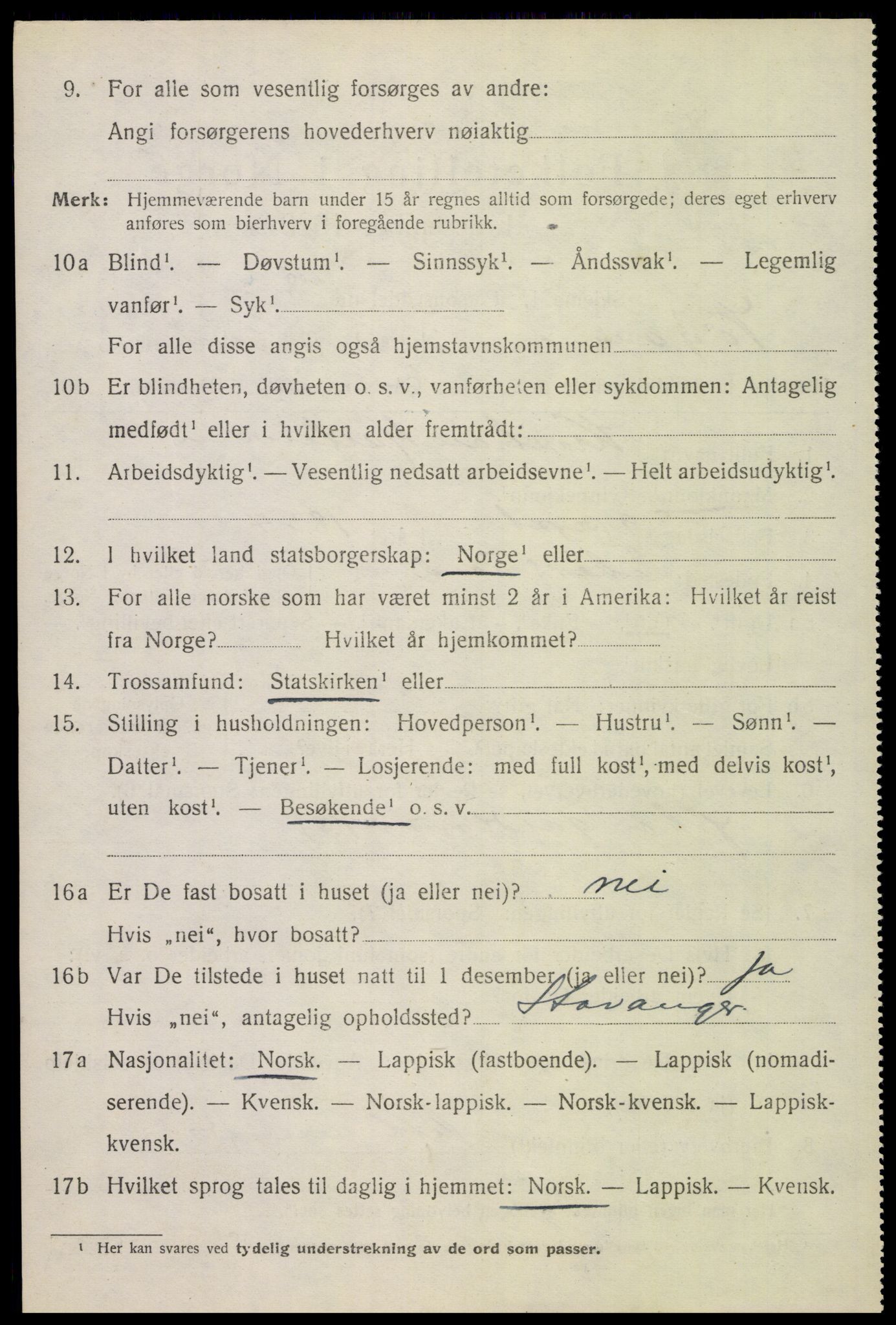 SAT, 1920 census for Vågan, 1920, p. 5502