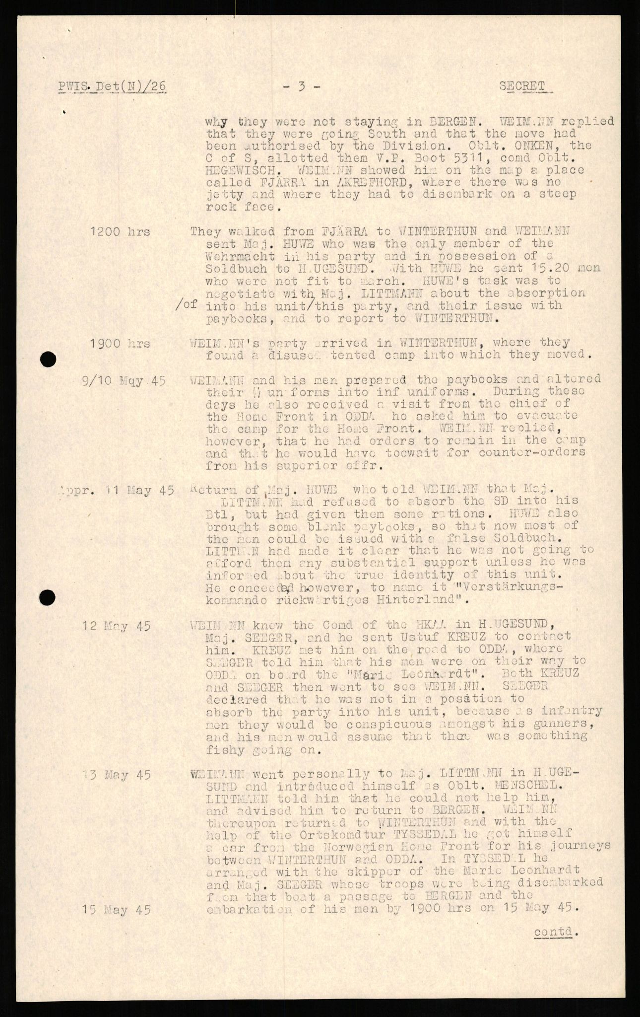 Forsvaret, Forsvarets overkommando II, AV/RA-RAFA-3915/D/Db/L0020: CI Questionaires. Tyske okkupasjonsstyrker i Norge. Tyskere., 1945-1946, p. 351