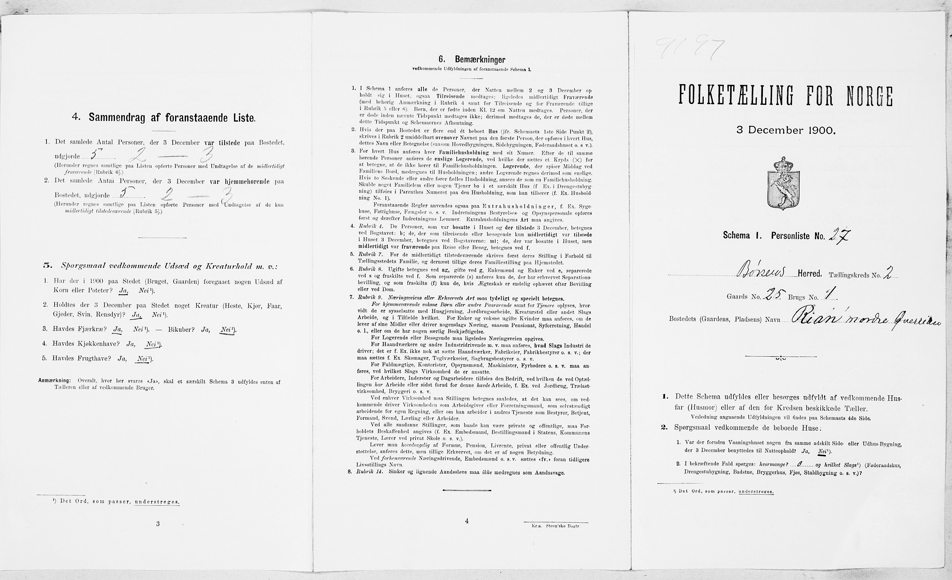 SAT, 1900 census for Børsa, 1900, p. 180