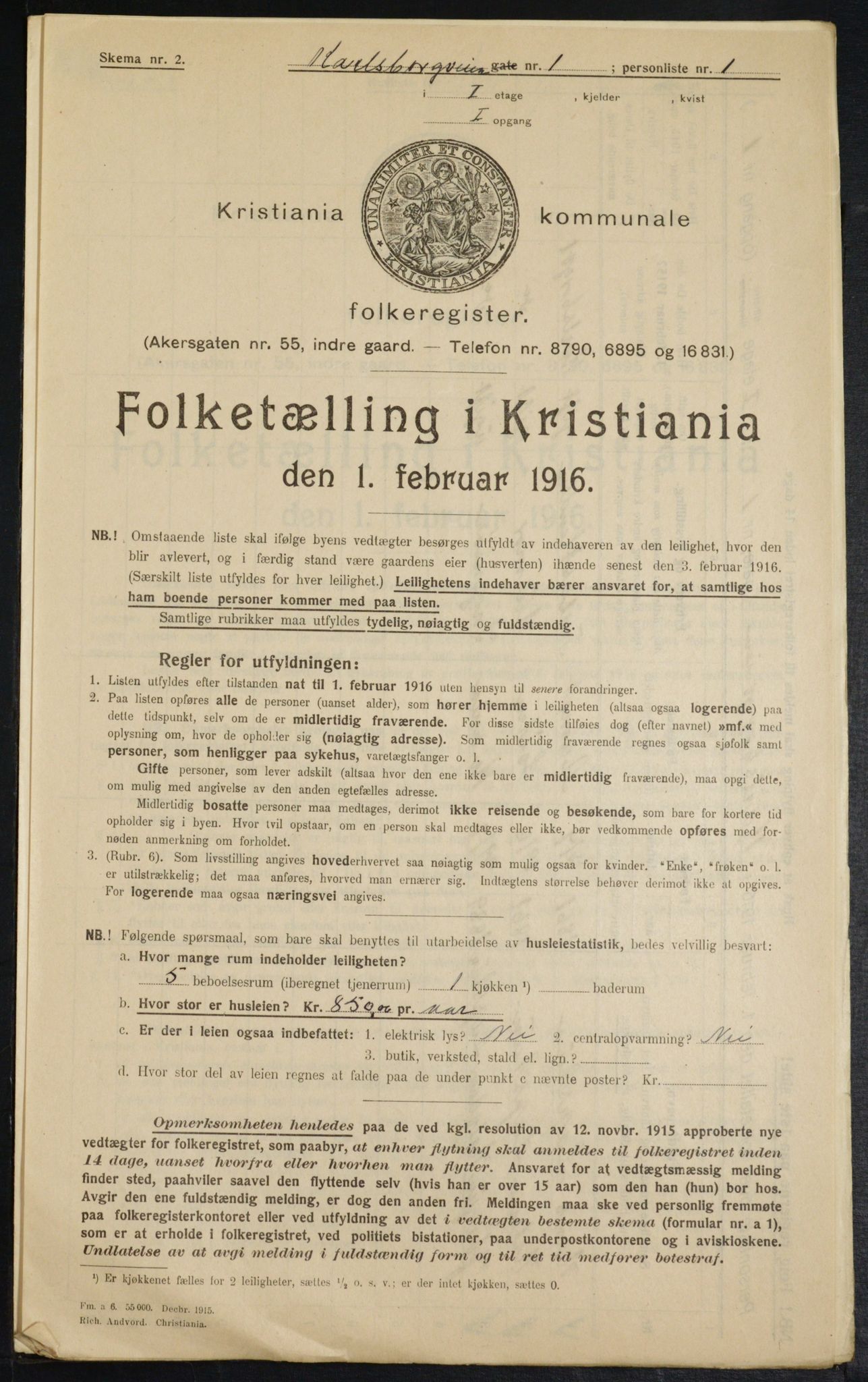 OBA, Municipal Census 1916 for Kristiania, 1916, p. 49970