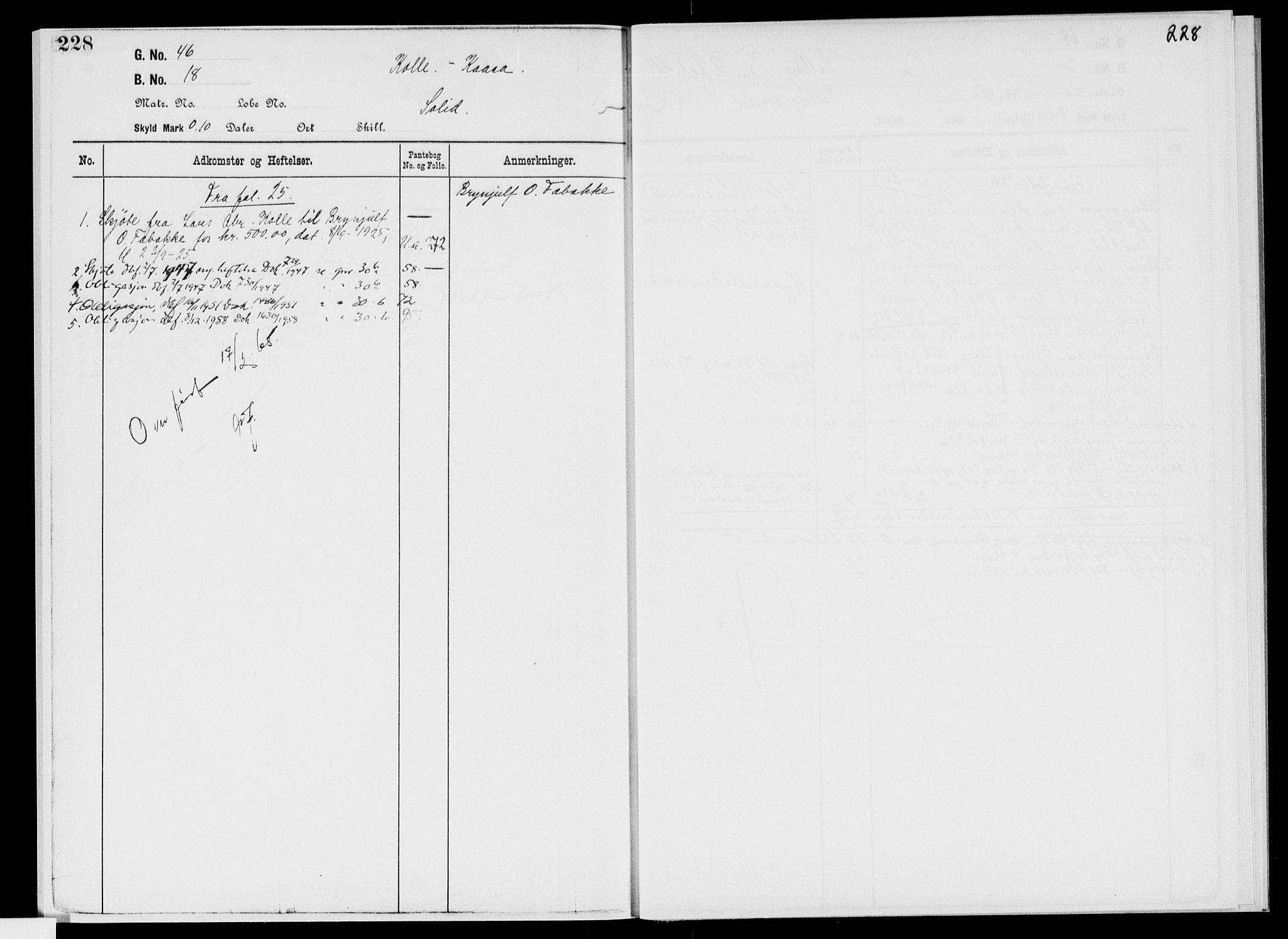 Nedre Telemark sorenskriveri, SAKO/A-135/G/Gb/Gbg/L0003: Mortgage register no. VII 3, p. 228