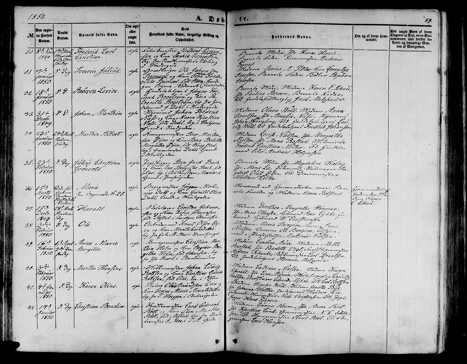 Ministerialprotokoller, klokkerbøker og fødselsregistre - Sør-Trøndelag, AV/SAT-A-1456/602/L0137: Parish register (copy) no. 602C05, 1846-1856, p. 89