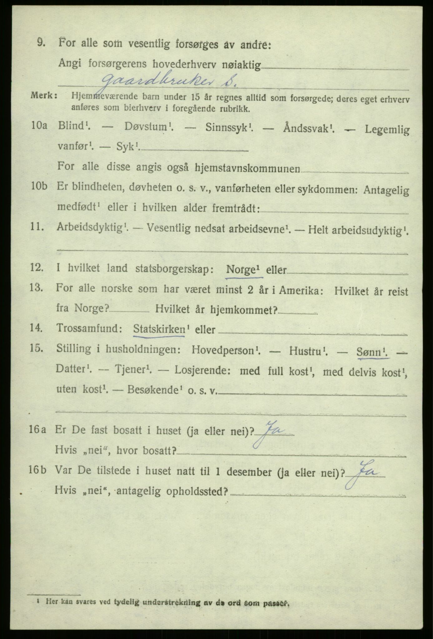 SAB, 1920 census for Sogndal, 1920, p. 6266