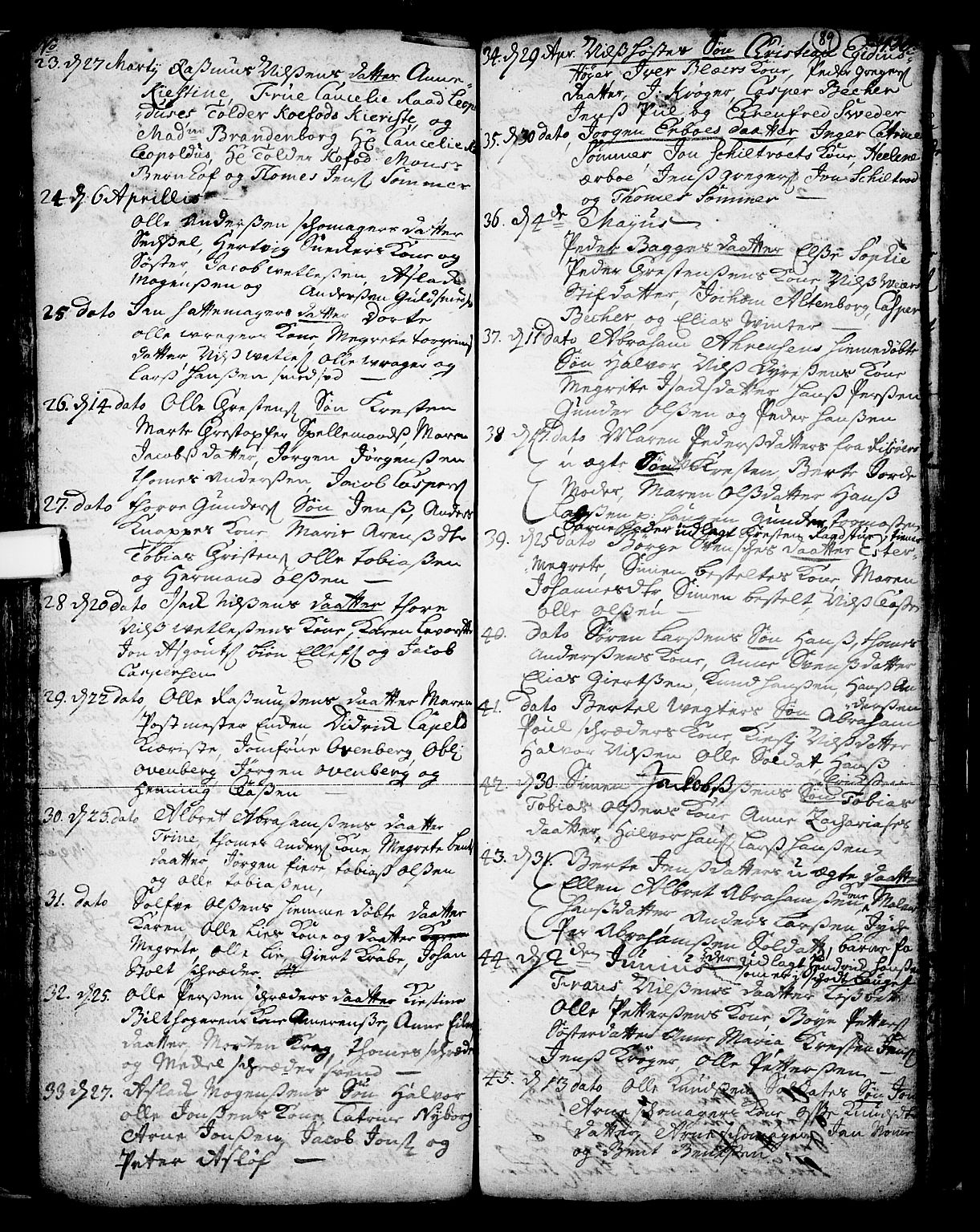Skien kirkebøker, SAKO/A-302/F/Fa/L0002: Parish register (official) no. 2, 1716-1757, p. 89