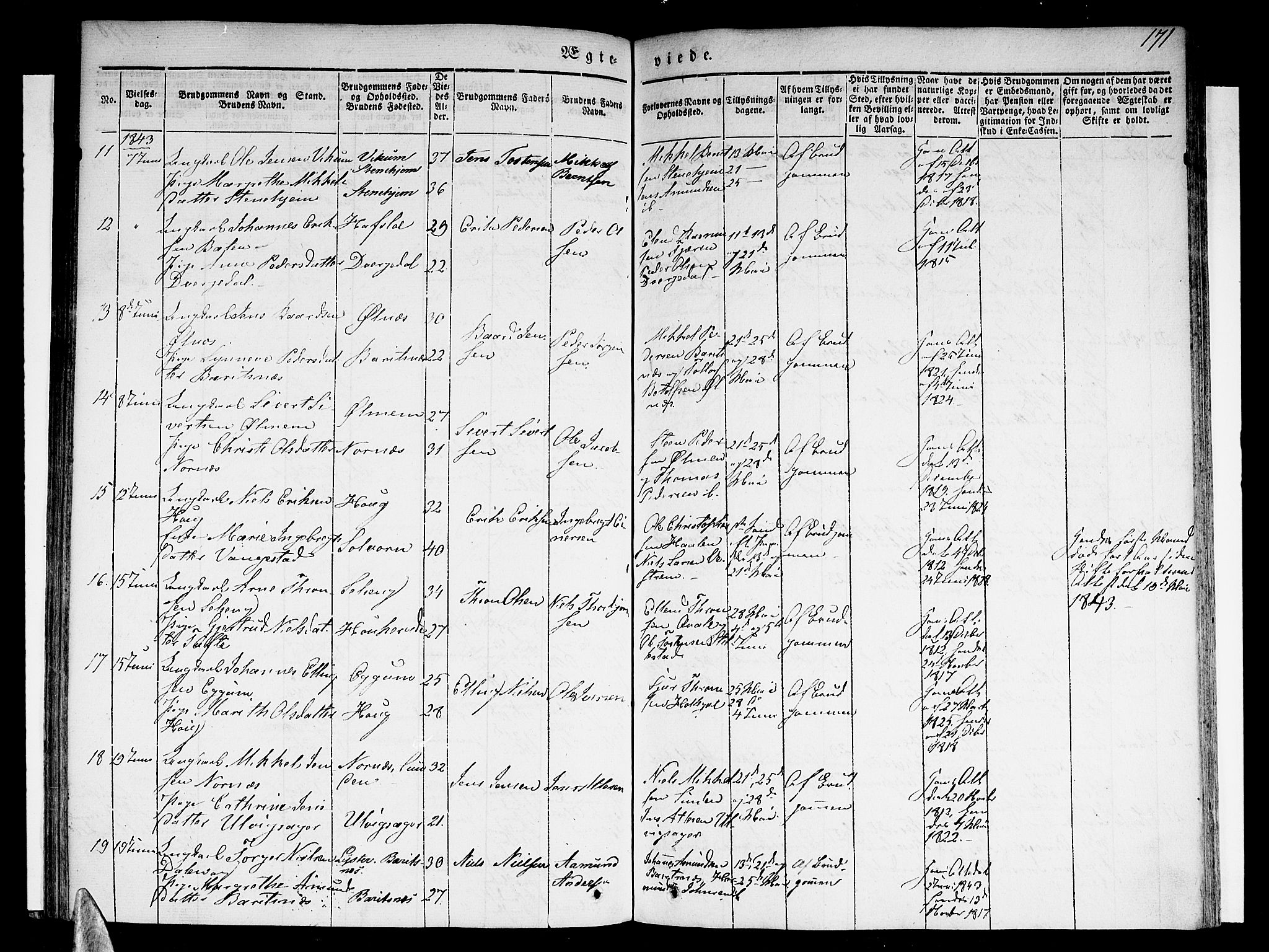 Sogndal sokneprestembete, AV/SAB-A-81301/H/Haa/Haaa/L0011: Parish register (official) no. A 11, 1839-1847, p. 171