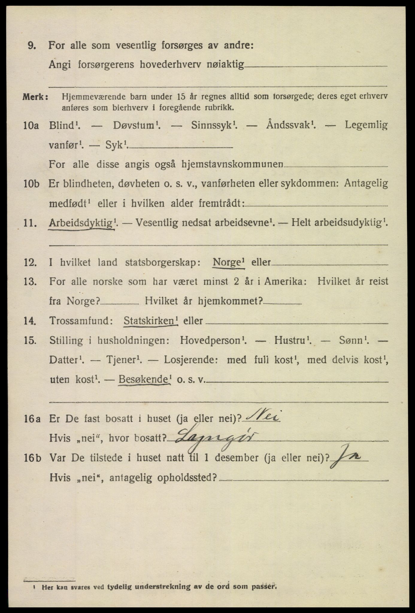 SAK, 1920 census for Søndeled, 1920, p. 2858