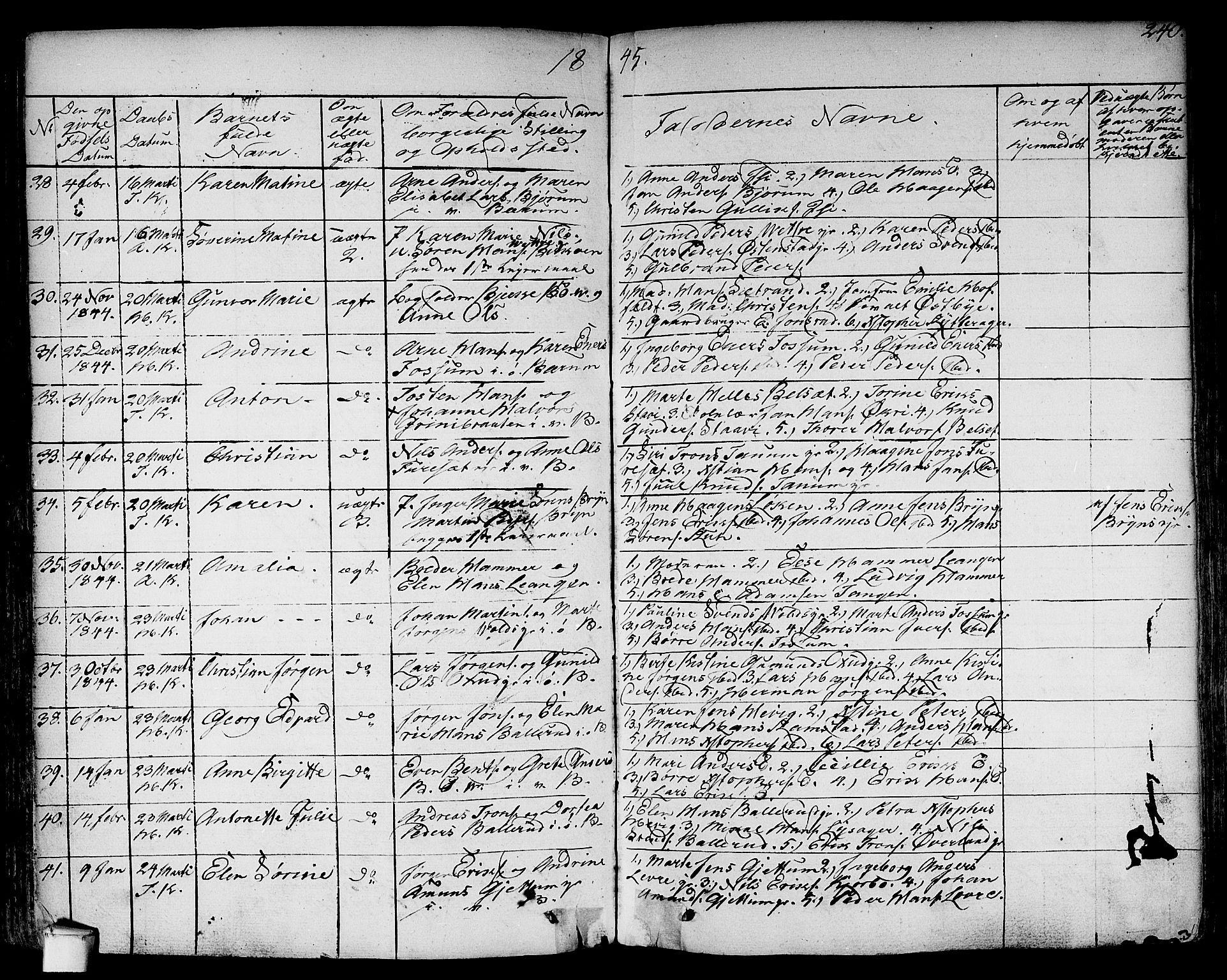 Asker prestekontor Kirkebøker, SAO/A-10256a/F/Fa/L0007: Parish register (official) no. I 7, 1825-1864, p. 240