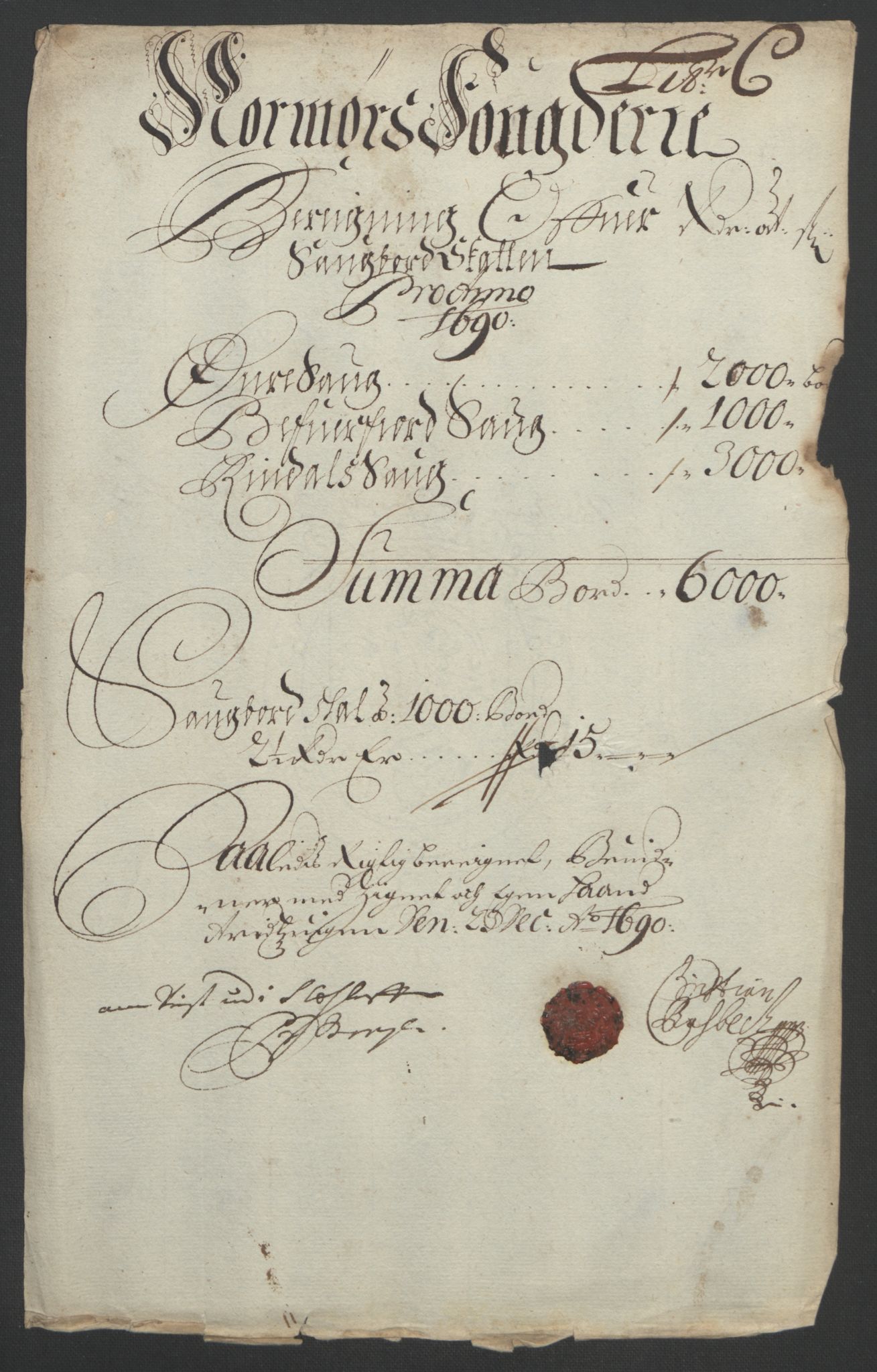 Rentekammeret inntil 1814, Reviderte regnskaper, Fogderegnskap, RA/EA-4092/R56/L3734: Fogderegnskap Nordmøre, 1690-1691, p. 77