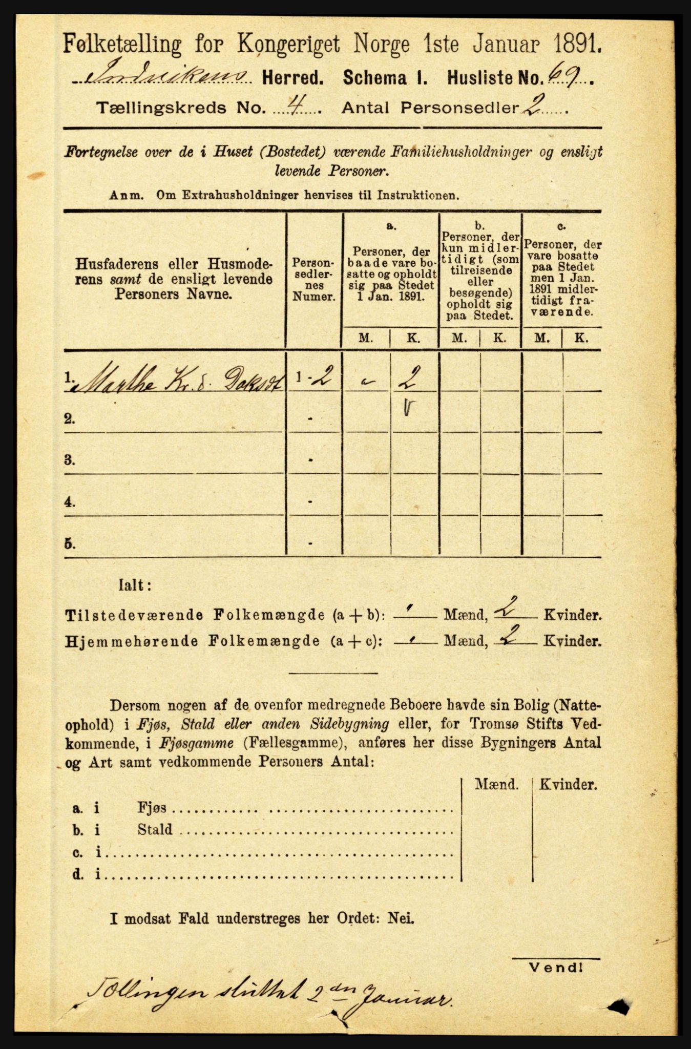 RA, 1891 census for 1447 Innvik, 1891, p. 1452