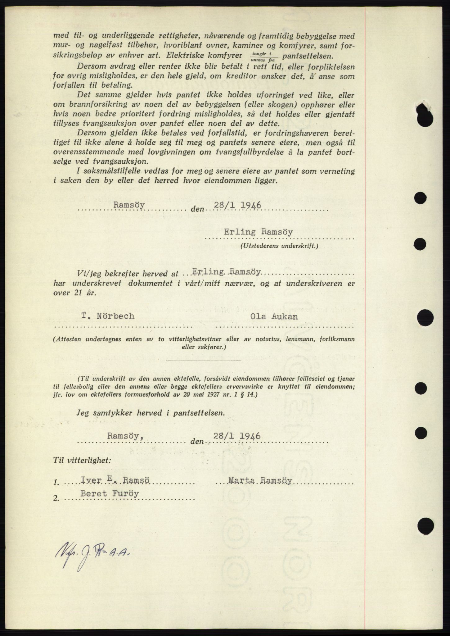 Nordmøre sorenskriveri, AV/SAT-A-4132/1/2/2Ca: Mortgage book no. B93b, 1946-1946, Diary no: : 145/1946