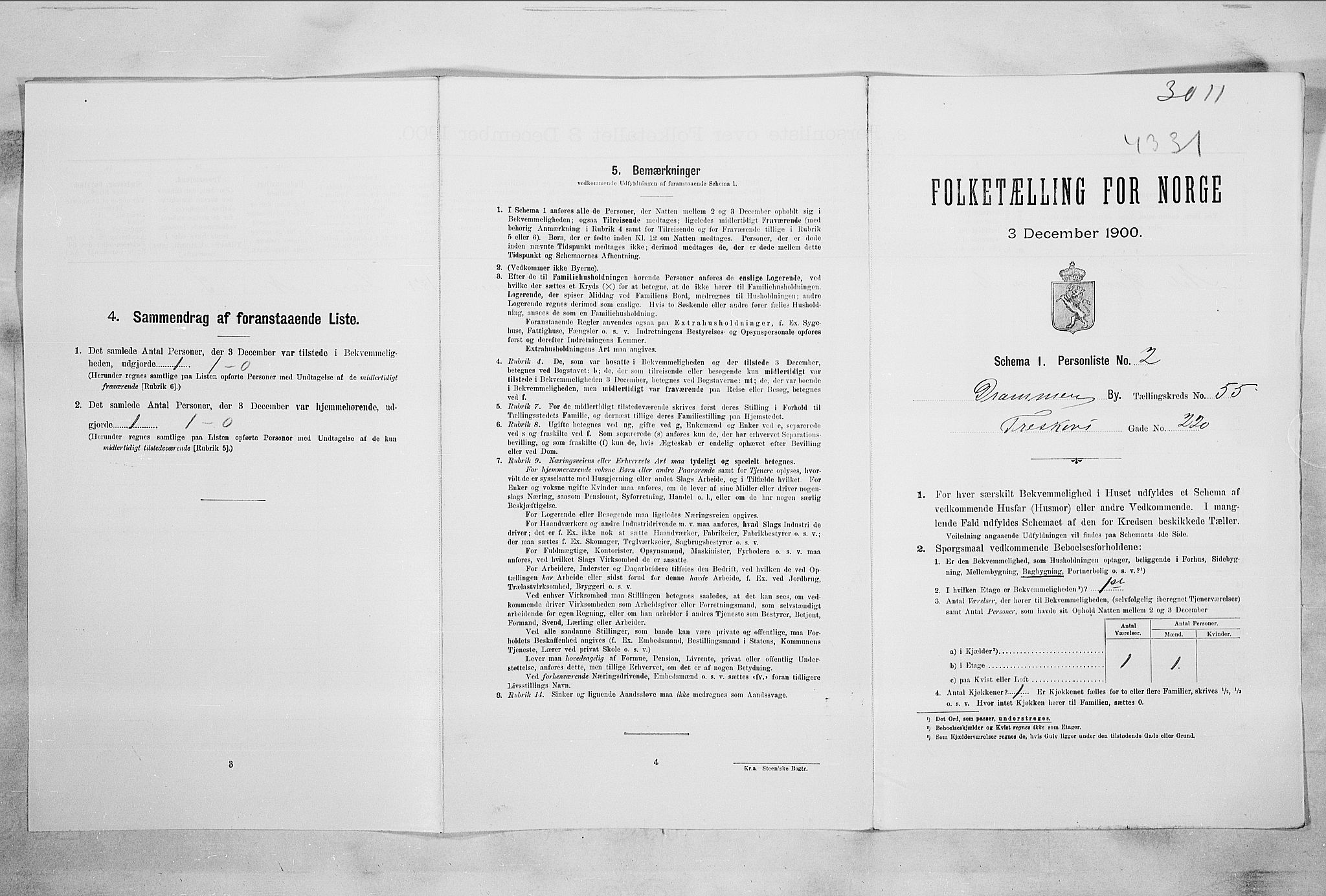 RA, 1900 census for Drammen, 1900, p. 13952