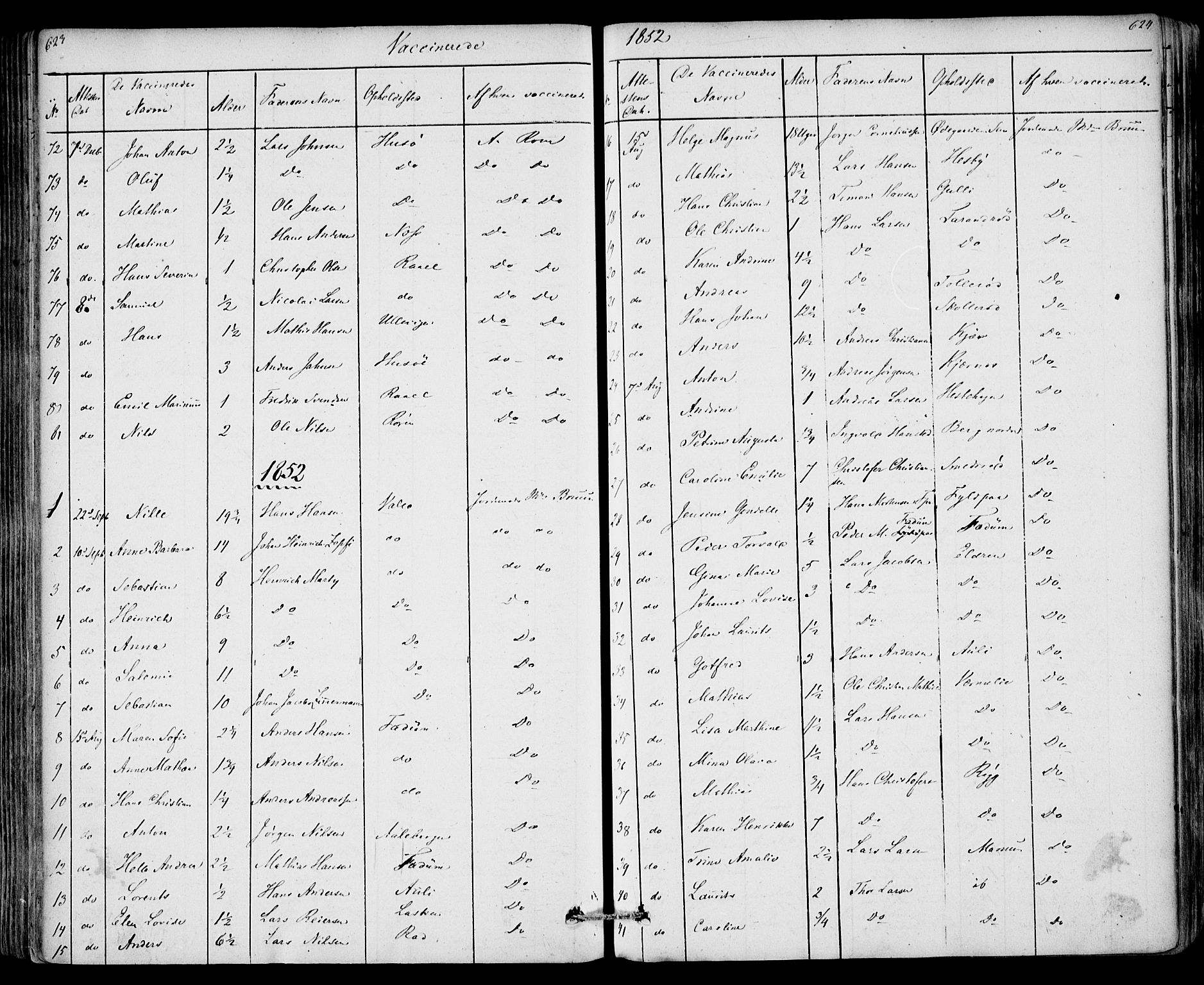 Sem kirkebøker, AV/SAKO-A-5/F/Fa/L0006: Parish register (official) no. I 6, 1843-1855, p. 623-624