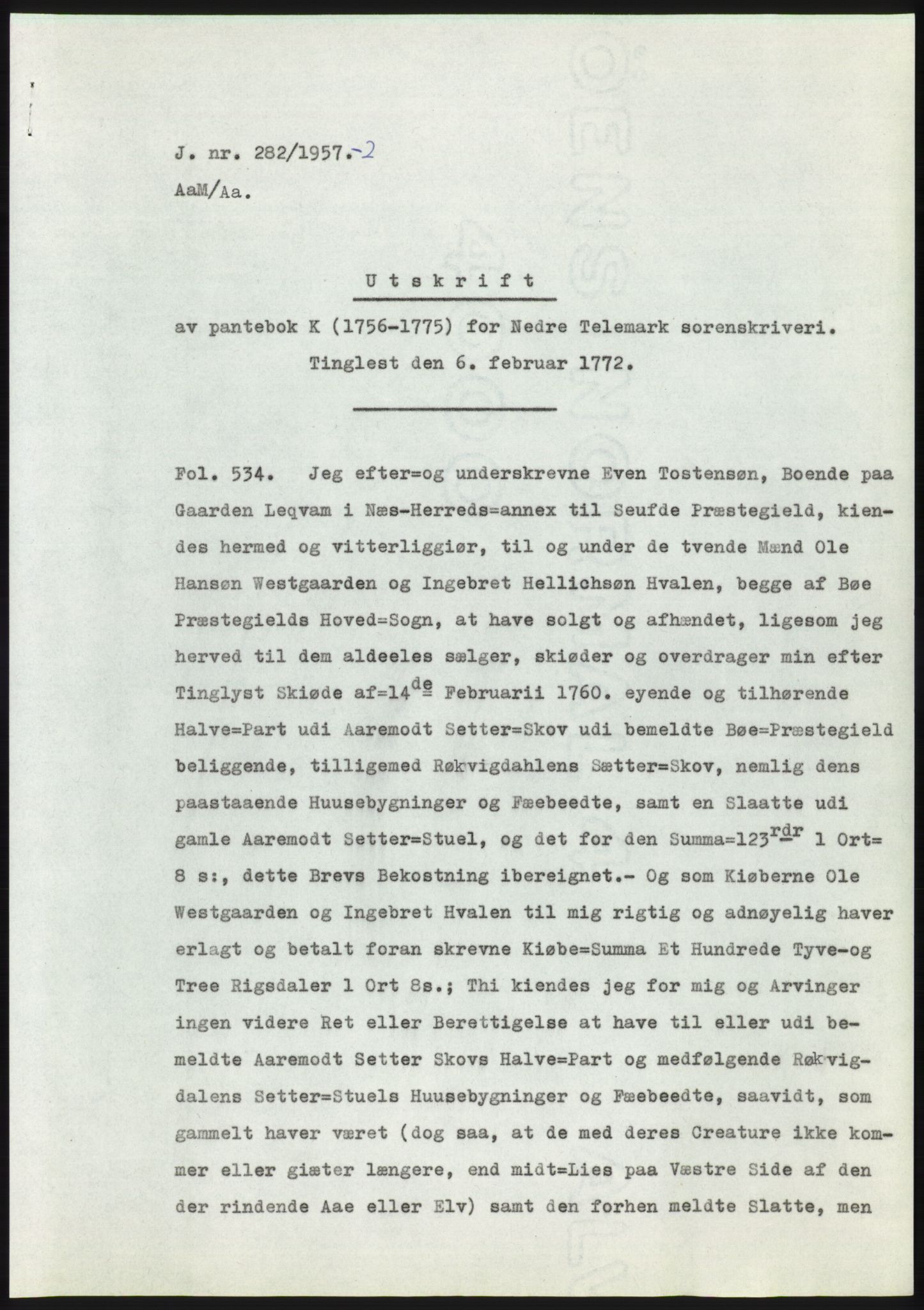 Statsarkivet i Kongsberg, SAKO/A-0001, 1956-1957, p. 352