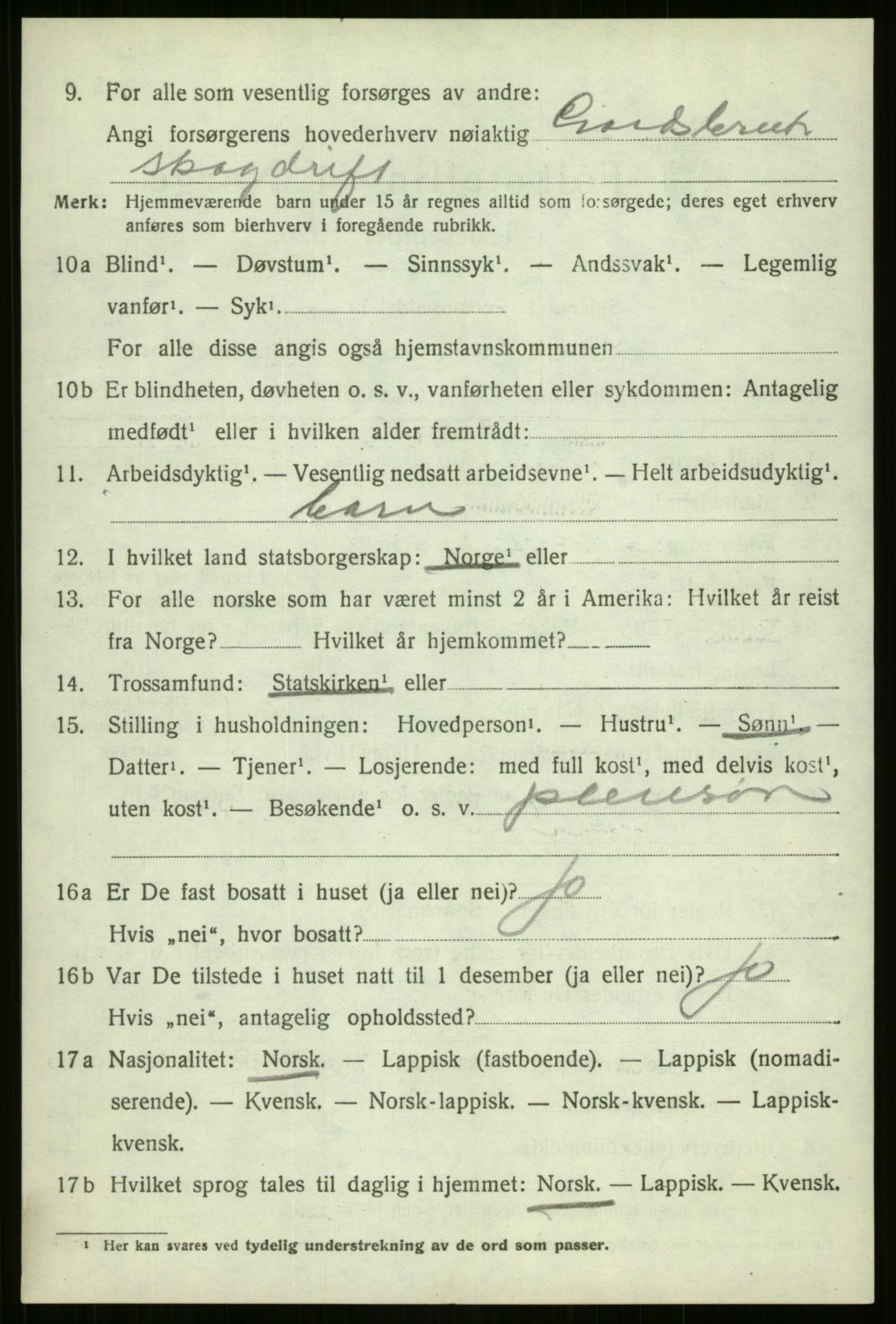 SATØ, 1920 census for Nordreisa, 1920, p. 2666