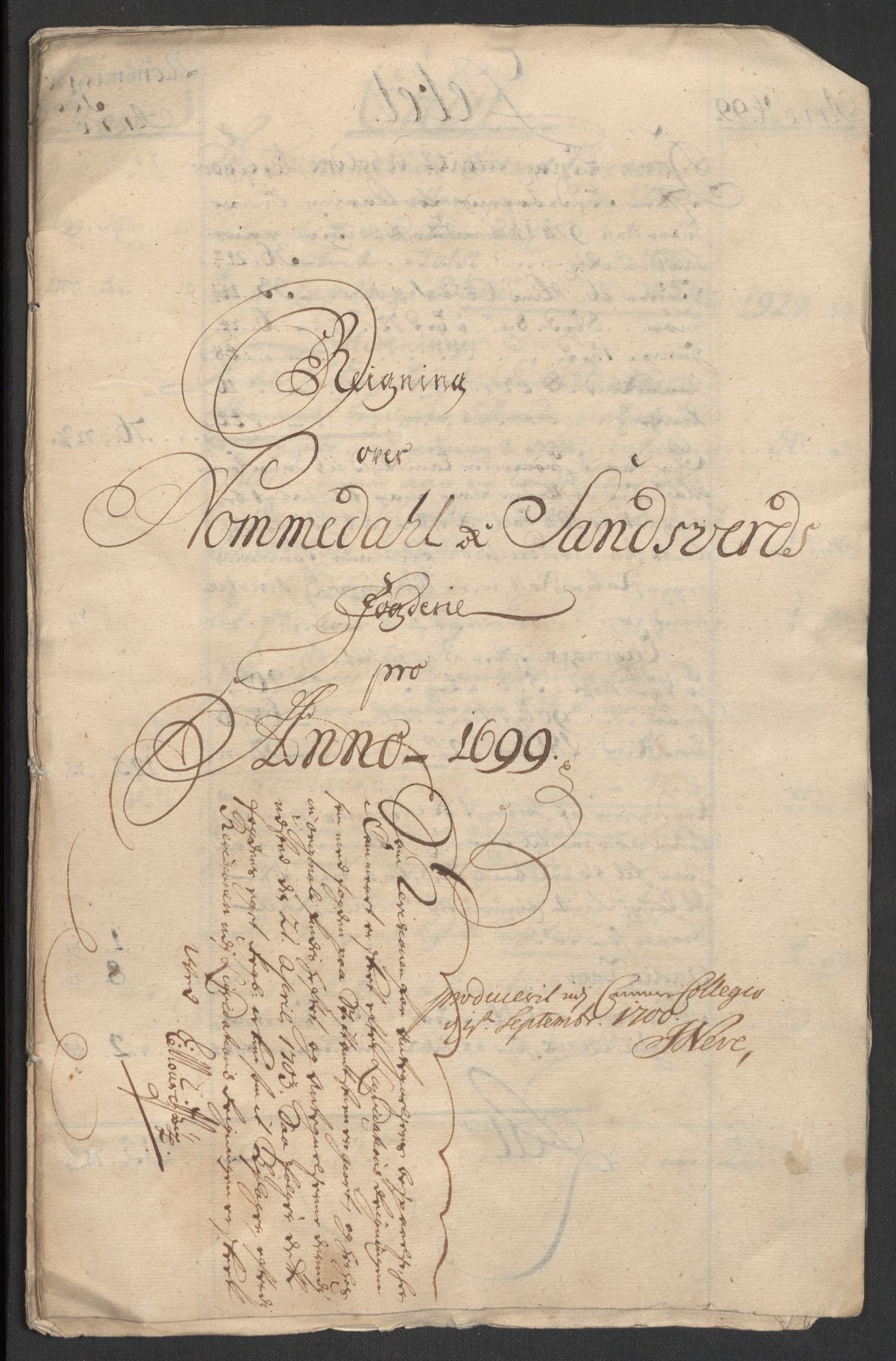 Rentekammeret inntil 1814, Reviderte regnskaper, Fogderegnskap, AV/RA-EA-4092/R24/L1577: Fogderegnskap Numedal og Sandsvær, 1698-1700, p. 11