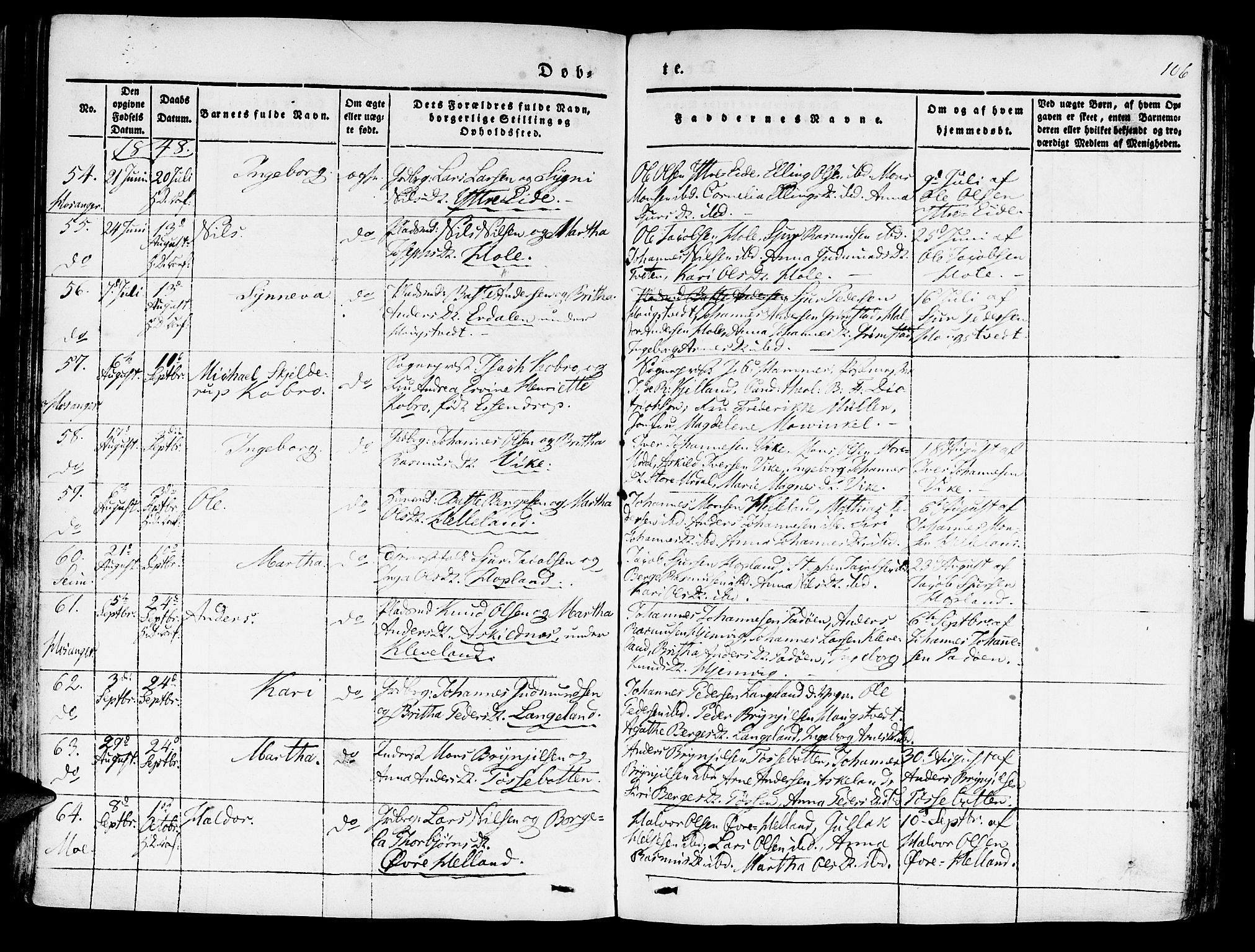 Hosanger sokneprestembete, AV/SAB-A-75801/H/Haa: Parish register (official) no. A 7, 1835-1848, p. 106