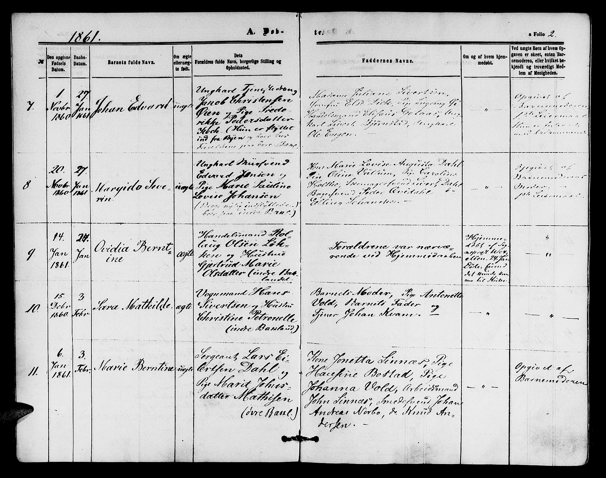 Ministerialprotokoller, klokkerbøker og fødselsregistre - Sør-Trøndelag, AV/SAT-A-1456/604/L0185: Parish register (official) no. 604A06, 1861-1865, p. 2