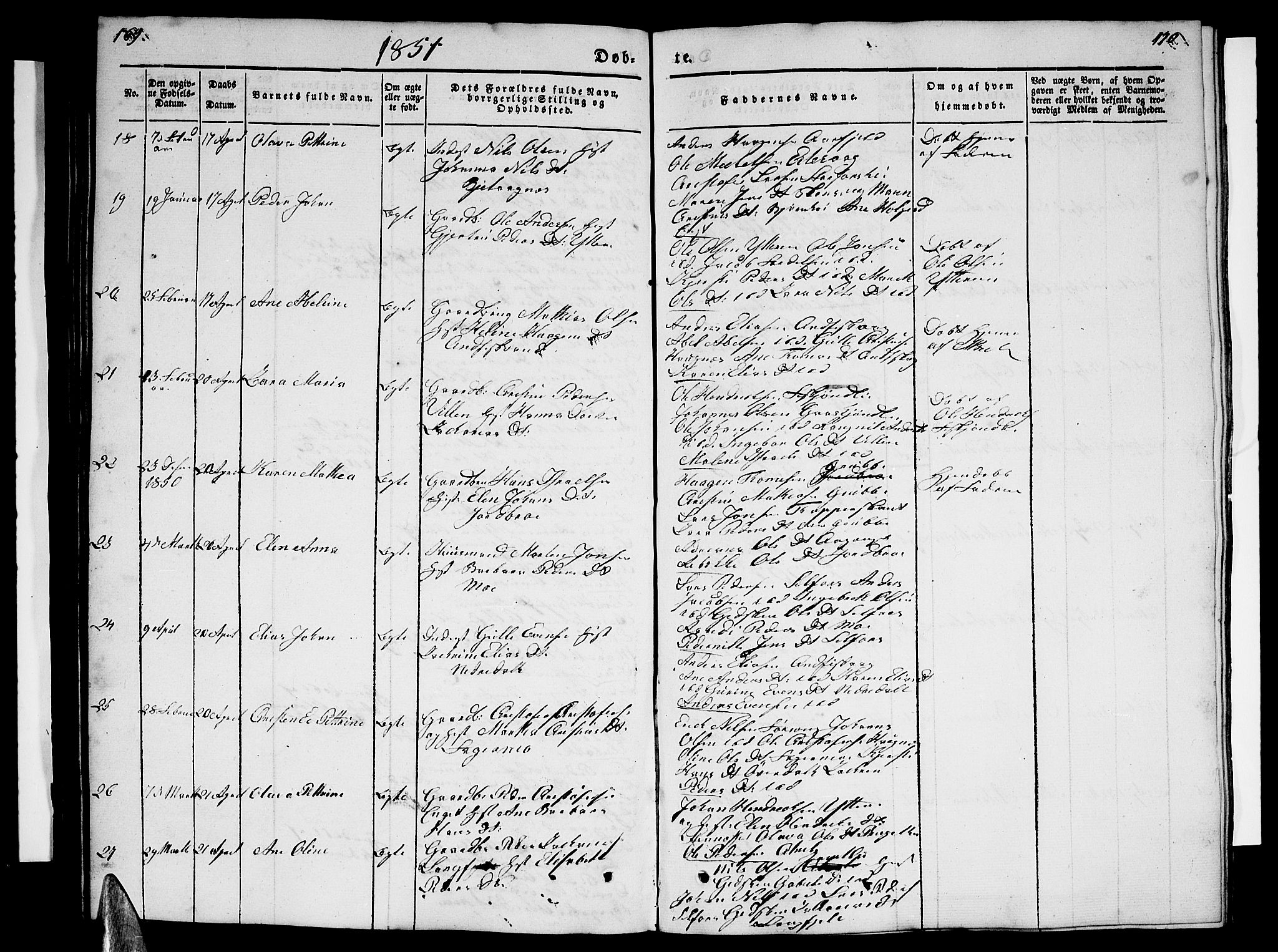 Ministerialprotokoller, klokkerbøker og fødselsregistre - Nordland, AV/SAT-A-1459/827/L0413: Parish register (copy) no. 827C02, 1842-1852, p. 169-170