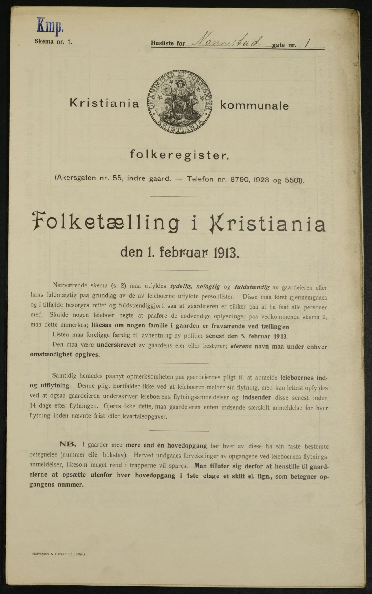 OBA, Municipal Census 1913 for Kristiania, 1913, p. 68977