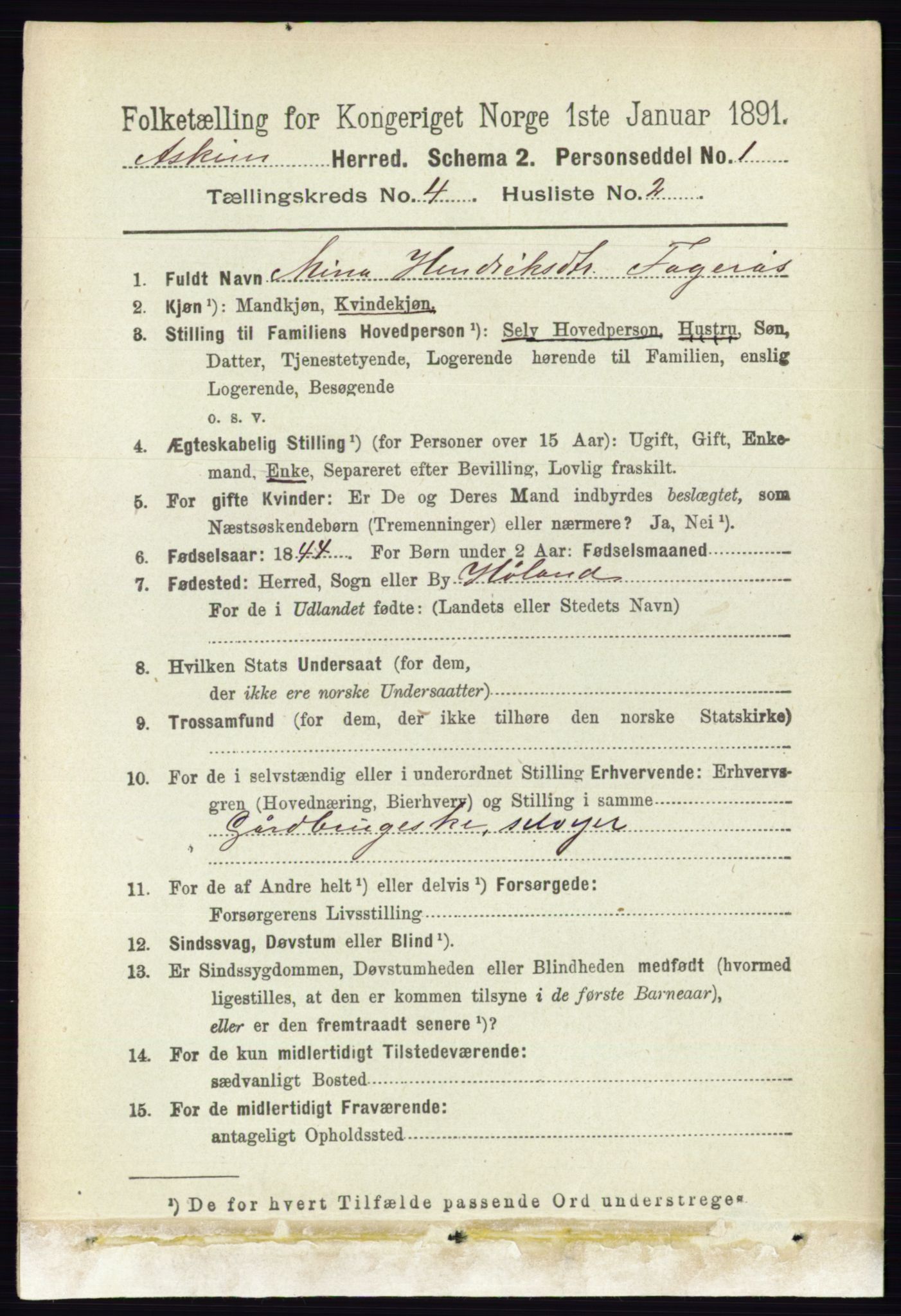 RA, 1891 census for 0124 Askim, 1891, p. 486