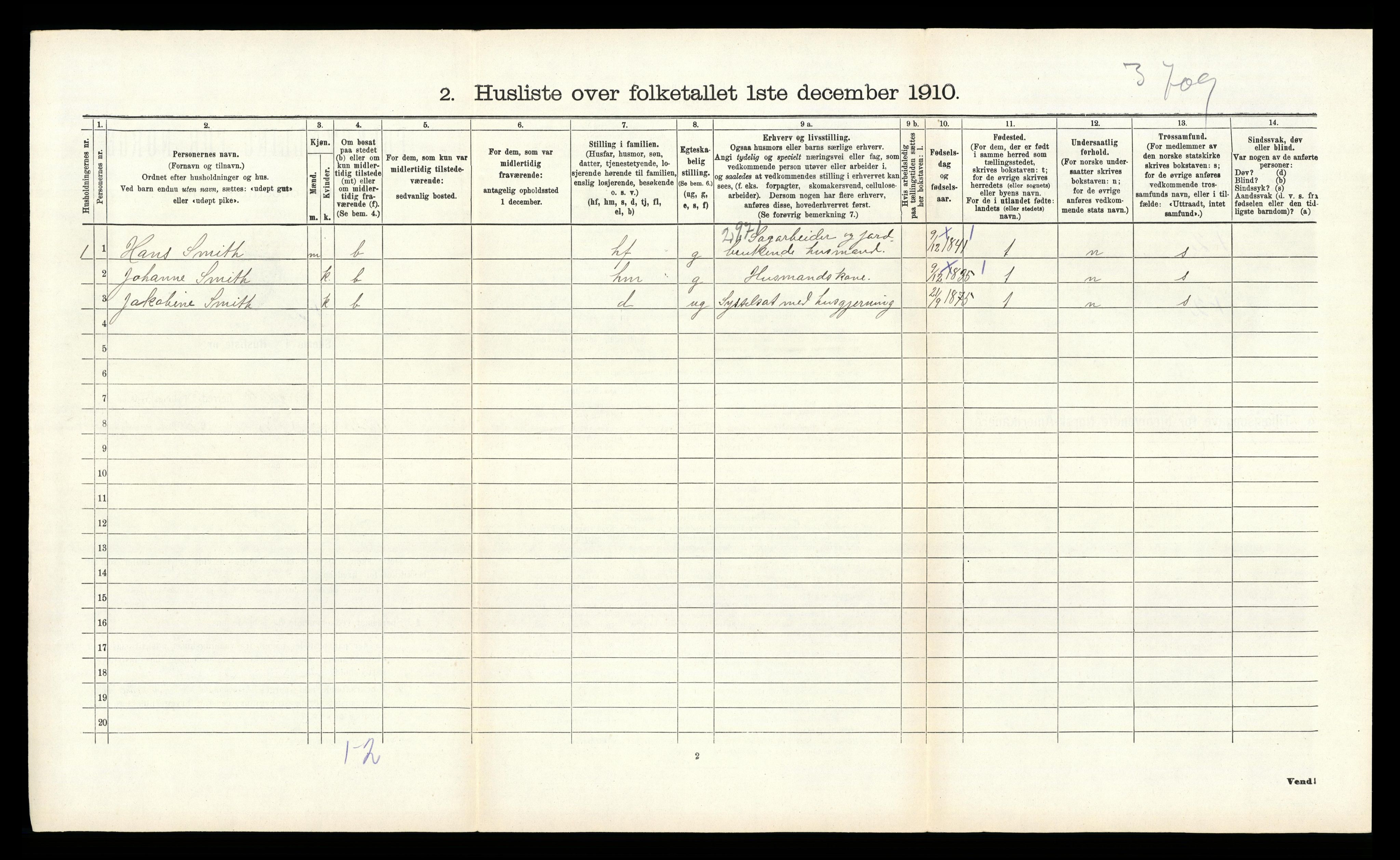 RA, 1910 census for Lyngdal, 1910, p. 1063