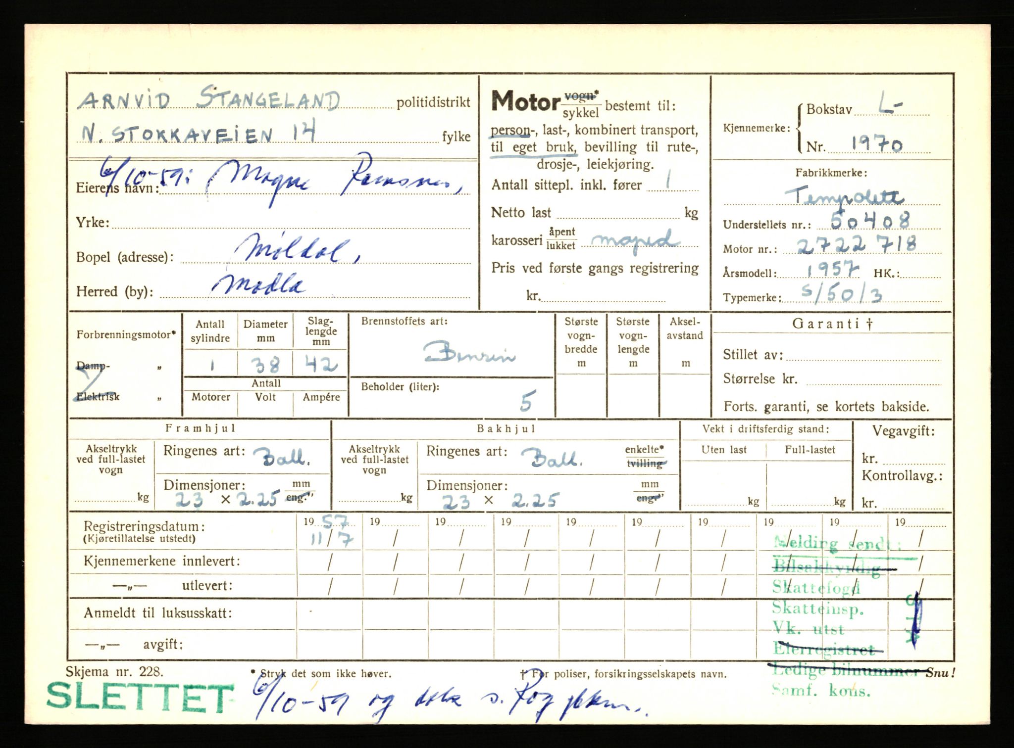 Stavanger trafikkstasjon, AV/SAST-A-101942/0/F/L0006: L-1700 - L-2149, 1930-1971, p. 1099