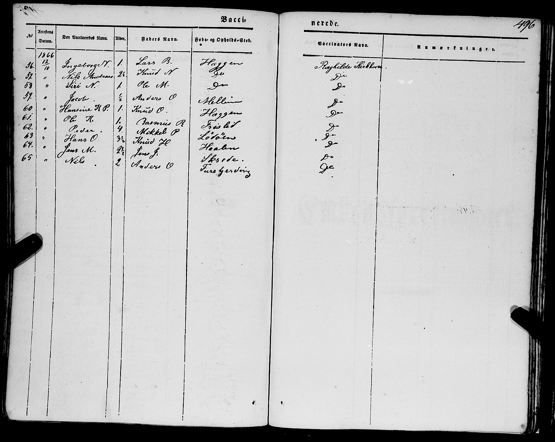 Eid sokneprestembete, AV/SAB-A-82301/H/Haa/Haaa/L0007: Parish register (official) no. A 7, 1844-1858, p. 496