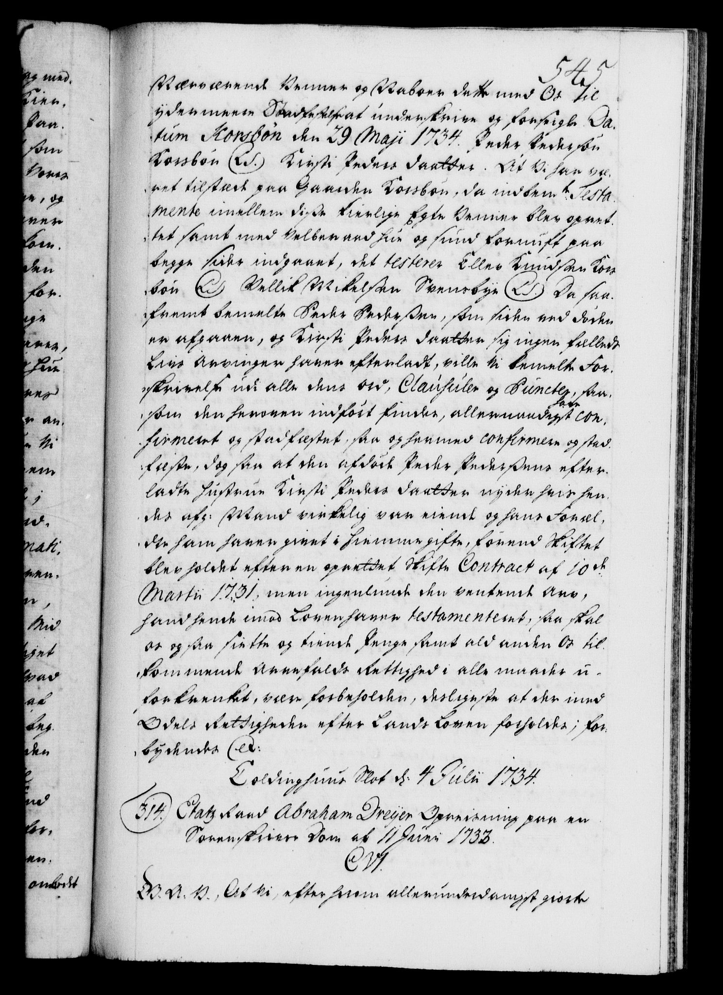 Danske Kanselli 1572-1799, AV/RA-EA-3023/F/Fc/Fca/Fcaa/L0028: Norske registre, 1733-1734, p. 545a