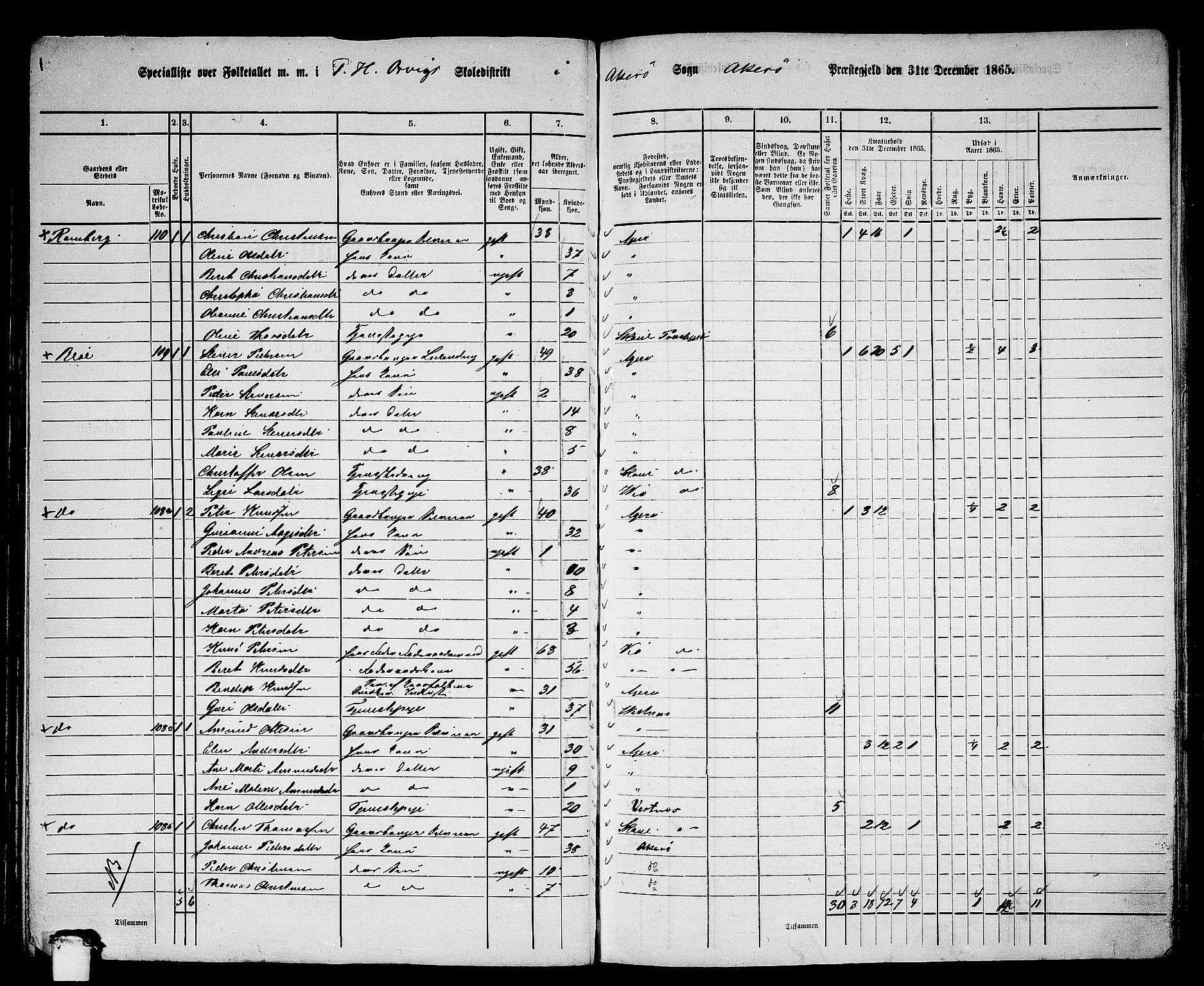 RA, 1865 census for Aukra, 1865, p. 56