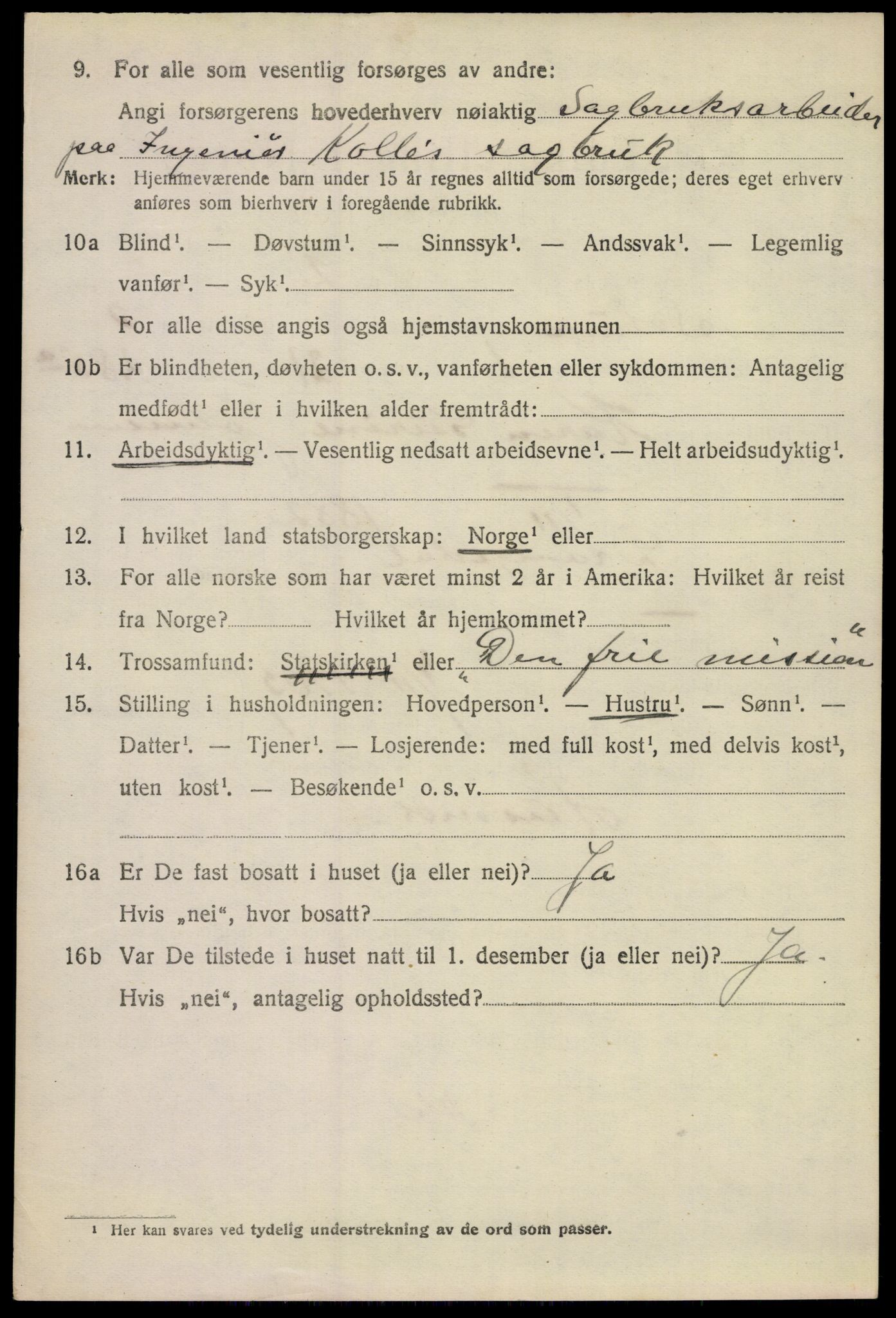 SAKO, 1920 census for Solum, 1920, p. 10699