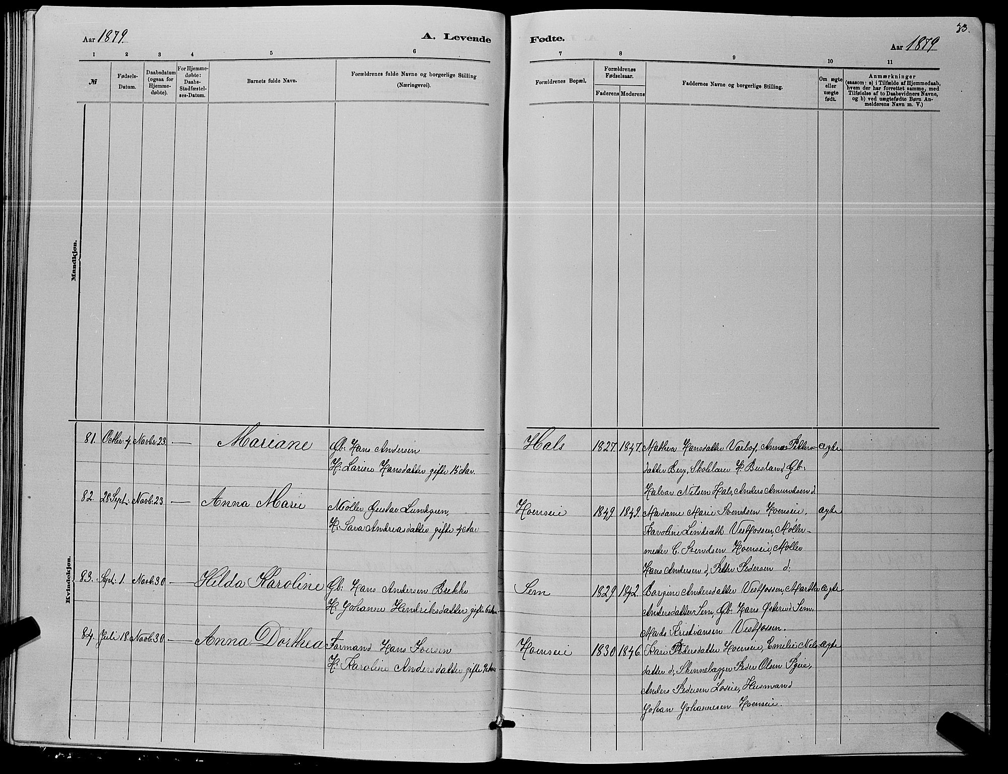 Eiker kirkebøker, AV/SAKO-A-4/G/Ga/L0005: Parish register (copy) no. I 5, 1878-1887, p. 33