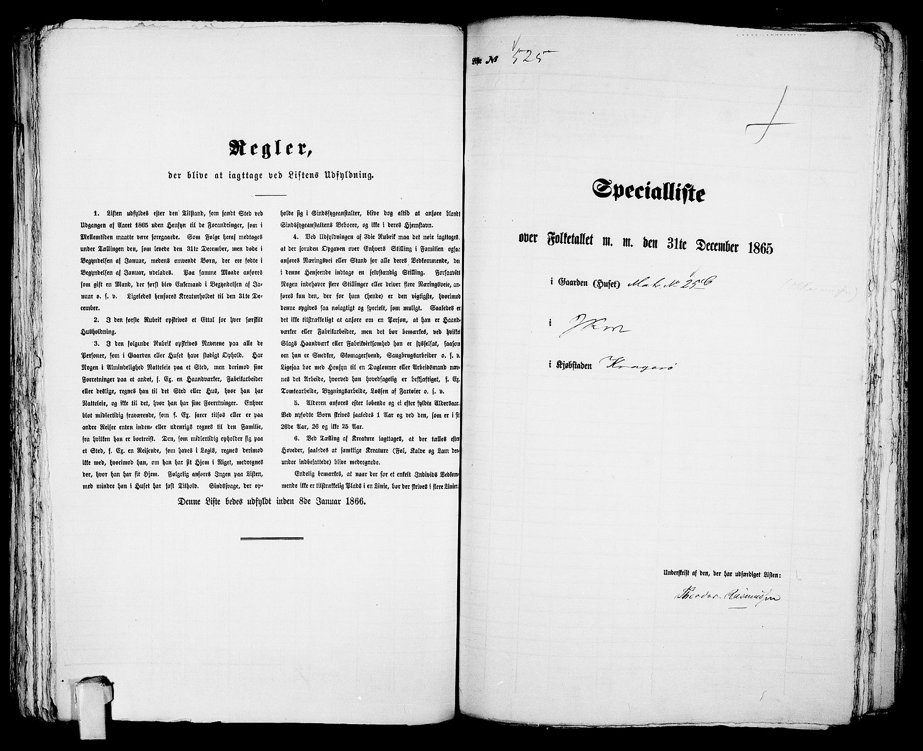 RA, 1865 census for Kragerø/Kragerø, 1865, p. 1066