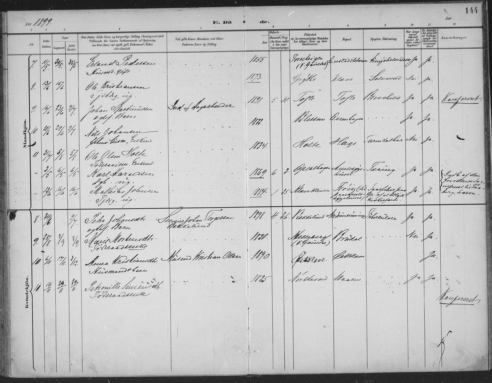 Østre Gausdal prestekontor, AV/SAH-PREST-092/H/Ha/Haa/L0004: Parish register (official) no. 4, 1898-1914, p. 144