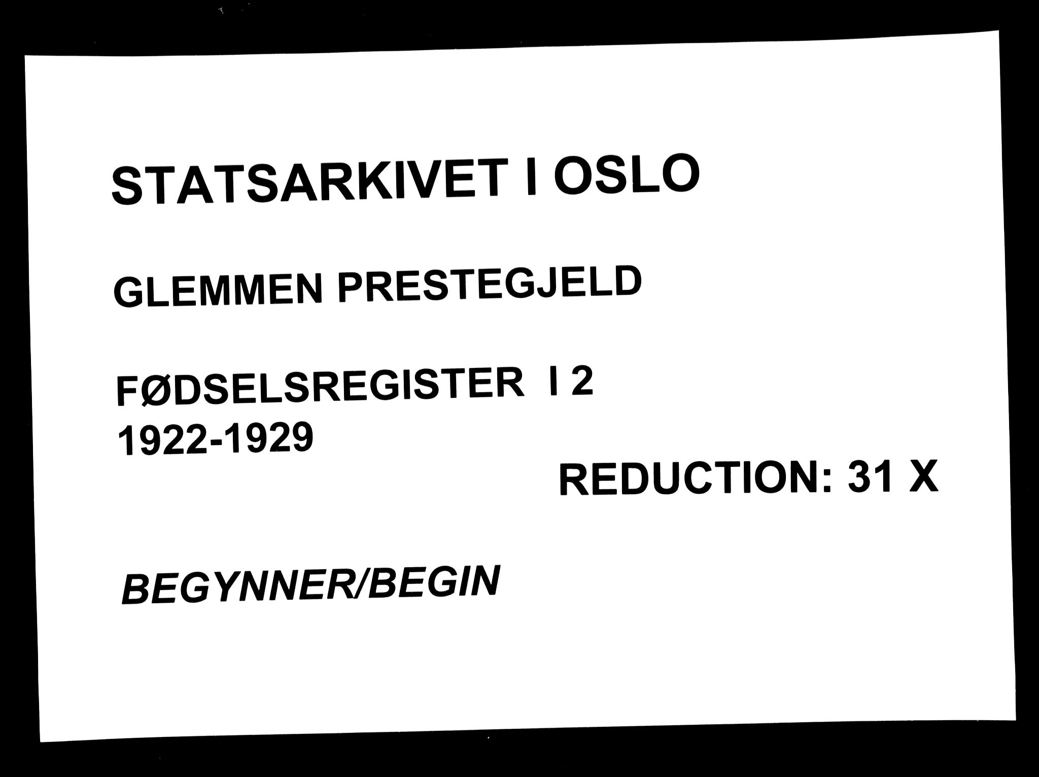 Glemmen prestekontor Kirkebøker, AV/SAO-A-10908/J/Ja/L0002: Birth register no. I 2, 1922-1929