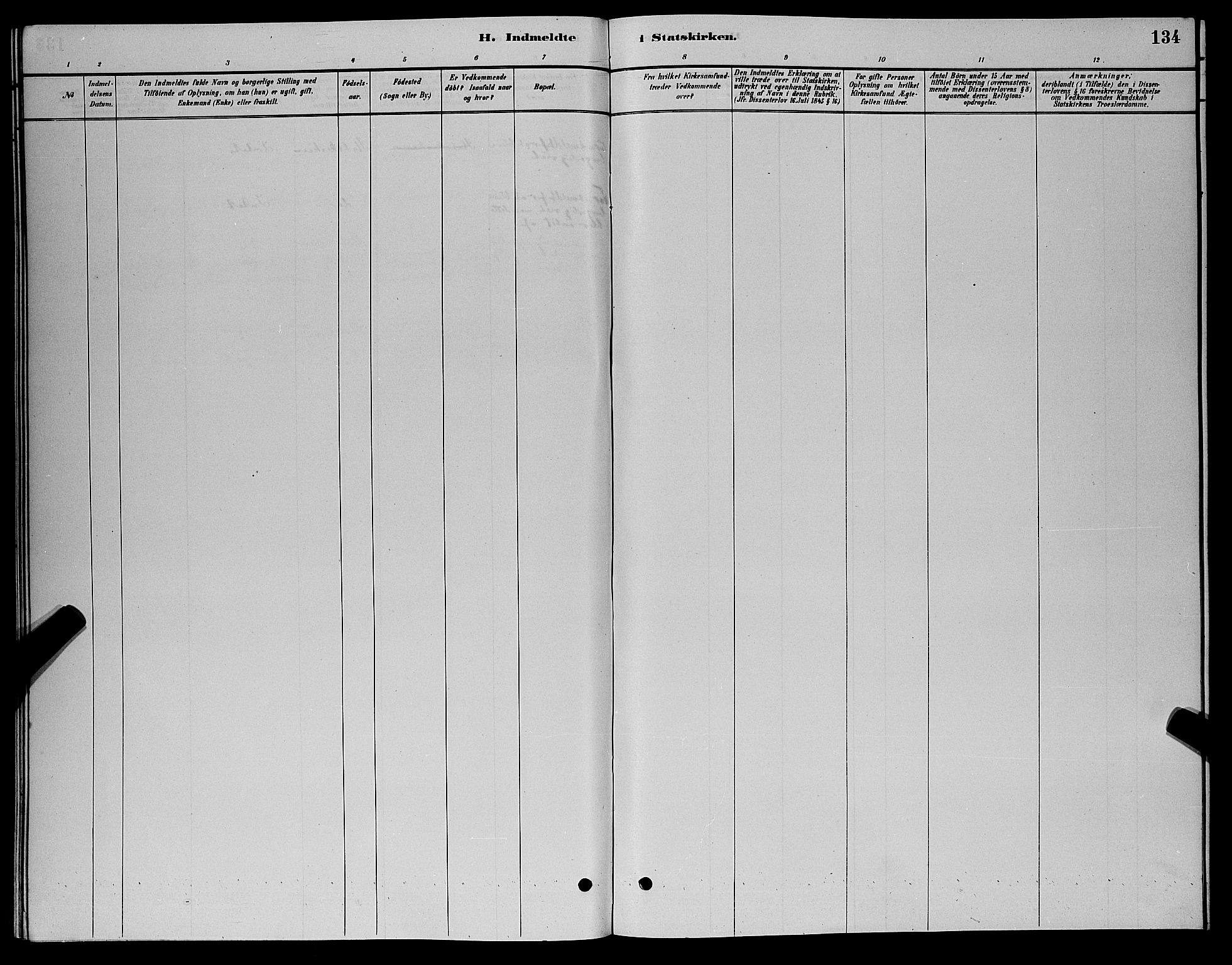 Nord-Audnedal sokneprestkontor, AV/SAK-1111-0032/F/Fb/Fba/L0003: Parish register (copy) no. B 3, 1881-1900, p. 134