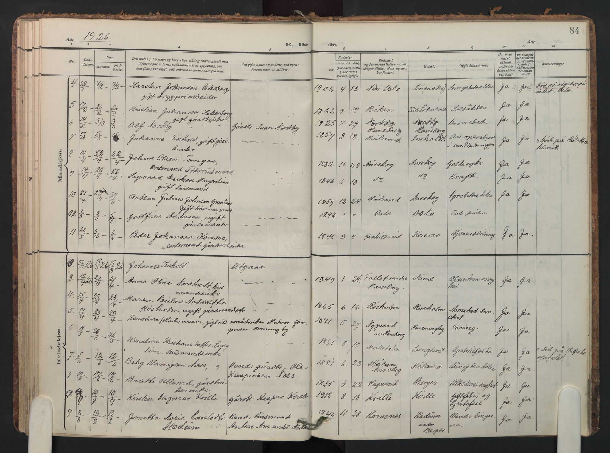 Aurskog prestekontor Kirkebøker, AV/SAO-A-10304a/F/Fa/L0016: Parish register (official) no. I 16, 1910-1934, p. 84