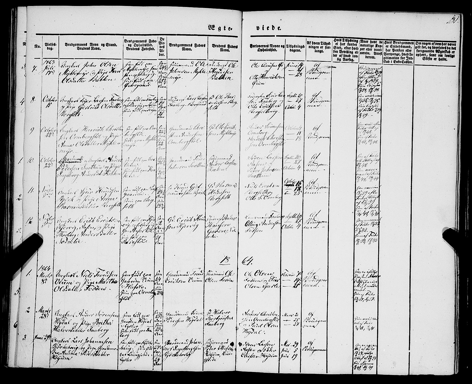 Jostedal sokneprestembete, AV/SAB-A-80601/H/Haa/Haaa/L0005: Parish register (official) no. A 5, 1849-1877, p. 131