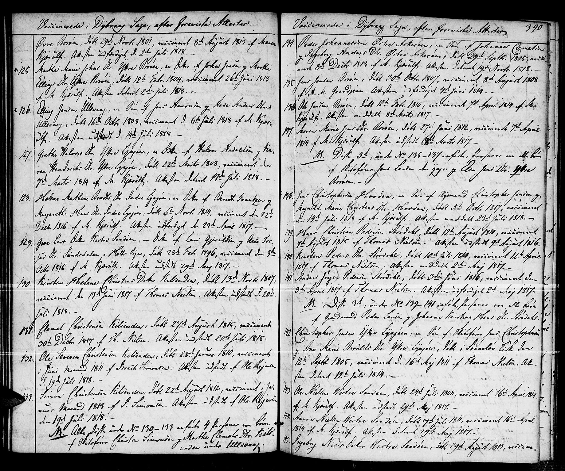 Dypvåg sokneprestkontor, AV/SAK-1111-0007/F/Fa/Faa/L0002: Parish register (official) no. A 2/ 1, 1813-1824, p. 390