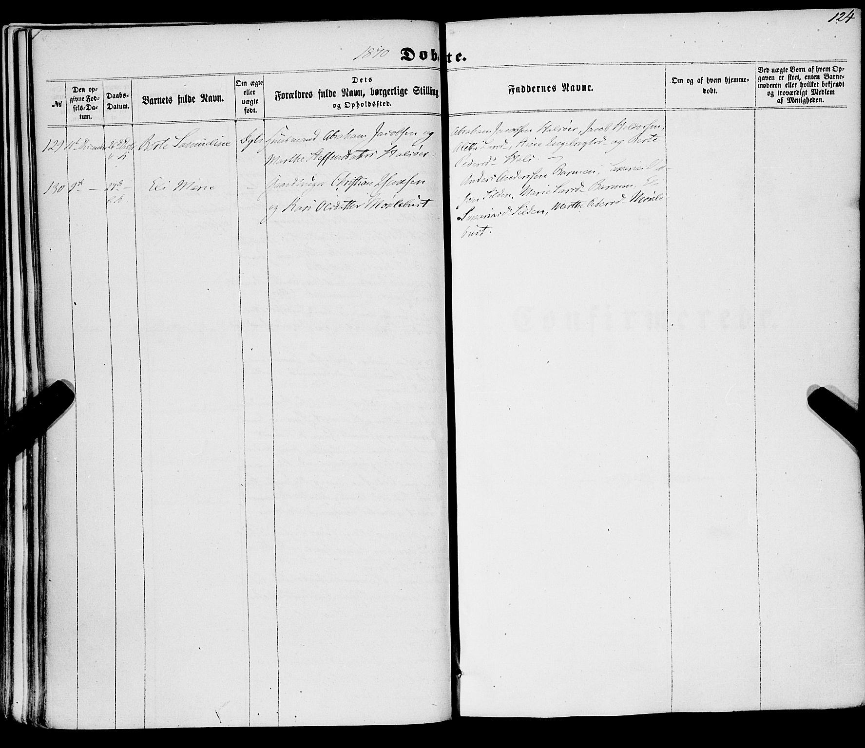 Selje sokneprestembete, SAB/A-99938/H/Ha/Haa/Haaa: Parish register (official) no. A 11, 1858-1870, p. 124