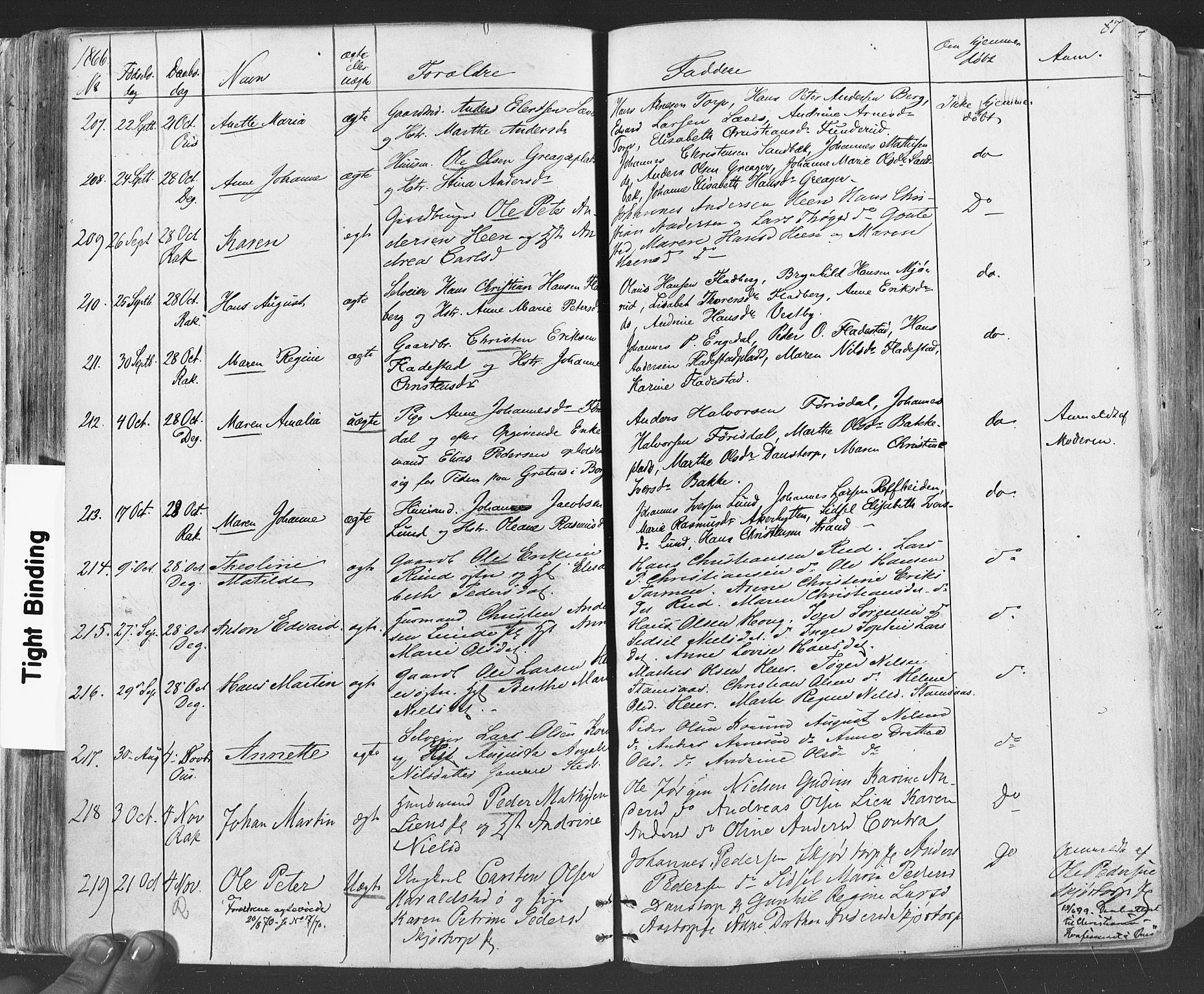 Rakkestad prestekontor Kirkebøker, SAO/A-2008/F/Fa/L0011: Parish register (official) no. I 11, 1862-1877, p. 87