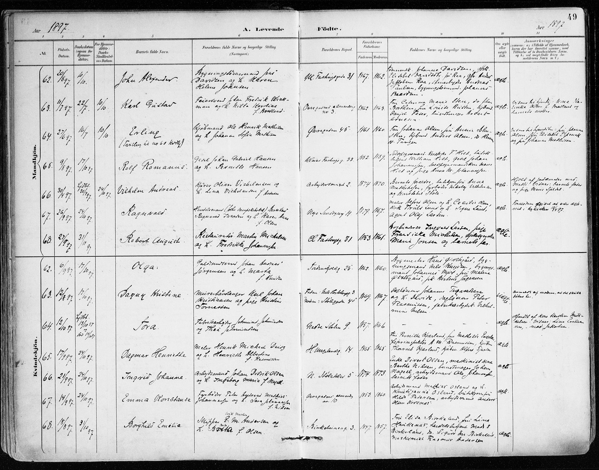 Mariakirken Sokneprestembete, SAB/A-76901/H/Haa/L0008: Parish register (official) no. A 8, 1893-1942, p. 49