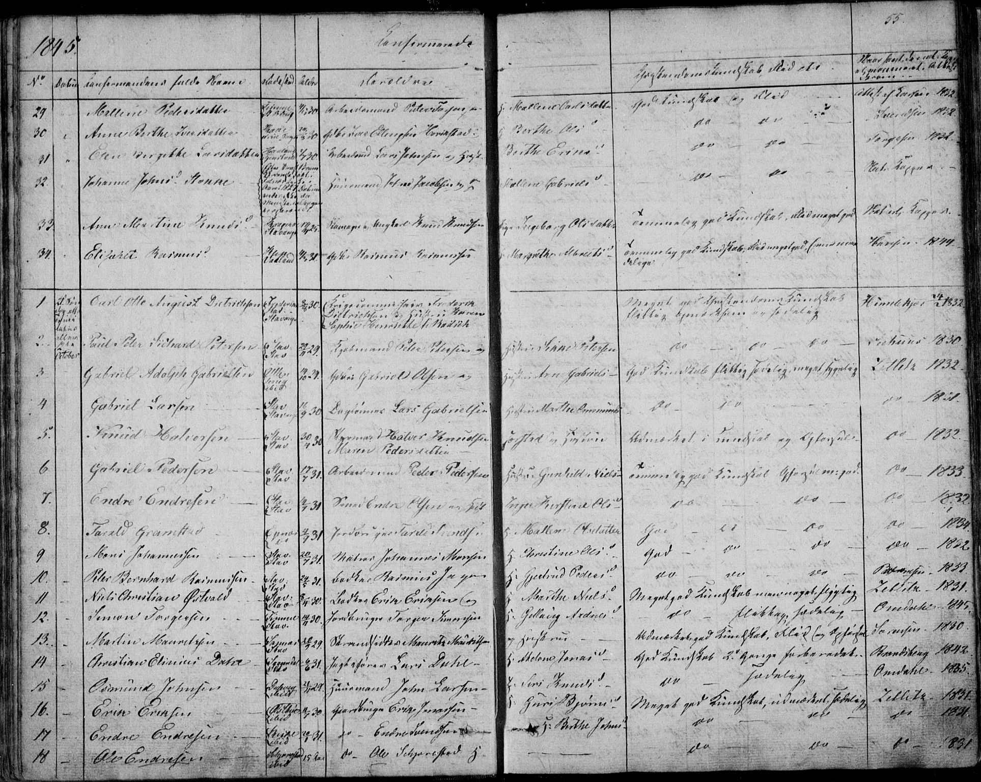 Domkirken sokneprestkontor, AV/SAST-A-101812/001/30/30BA/L0013: Parish register (official) no. A 12, 1823-1861, p. 55