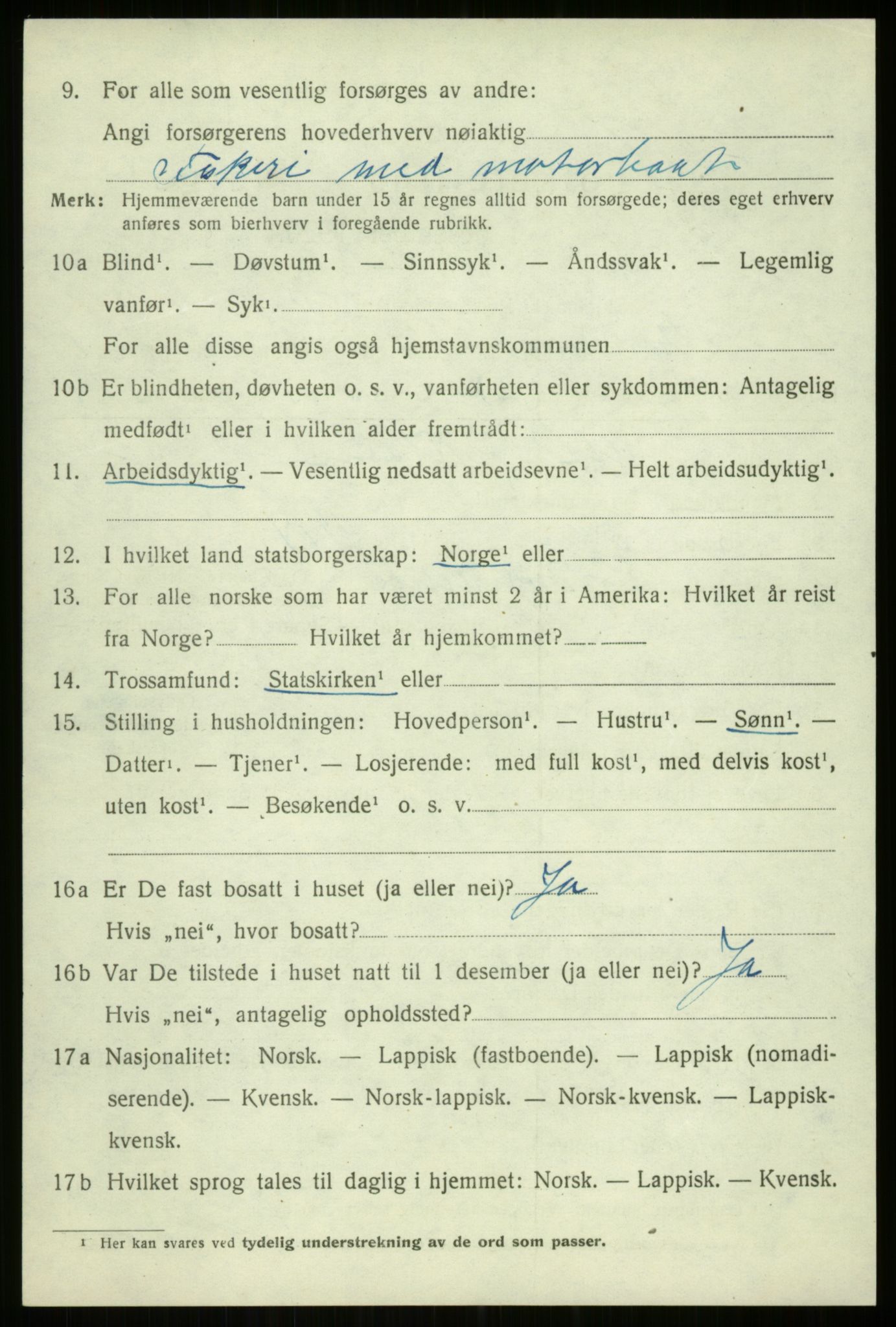 SATØ, 1920 census for Trondenes, 1920, p. 3494