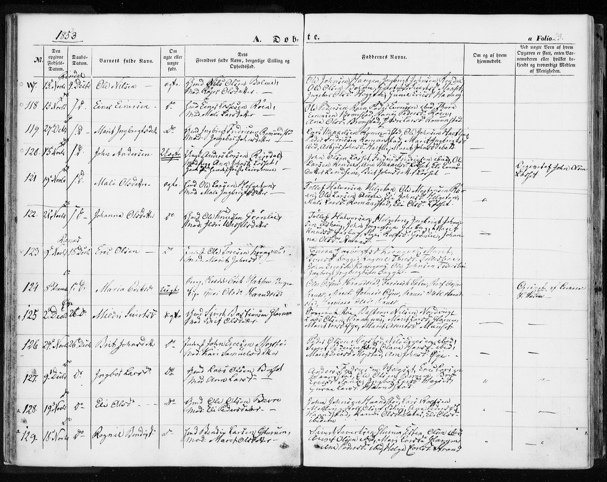 Ministerialprotokoller, klokkerbøker og fødselsregistre - Møre og Romsdal, AV/SAT-A-1454/595/L1044: Parish register (official) no. 595A06, 1852-1863, p. 23