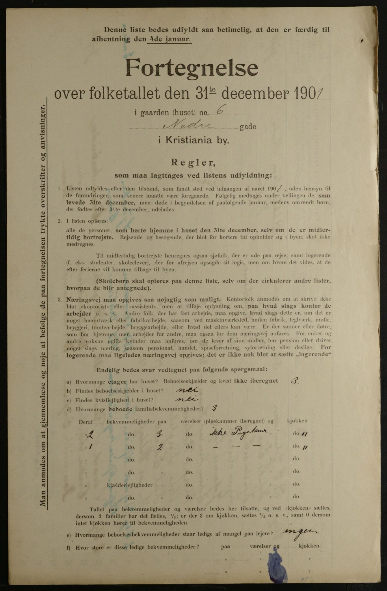 OBA, Municipal Census 1901 for Kristiania, 1901, p. 10604