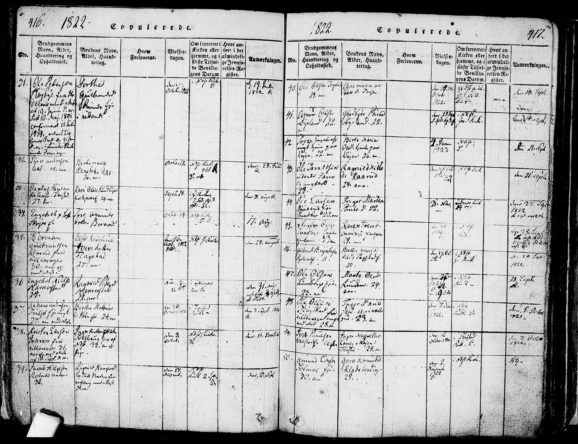 Nes prestekontor Kirkebøker, AV/SAO-A-10410/F/Fa/L0005: Parish register (official) no. I 5, 1815-1835, p. 416-417