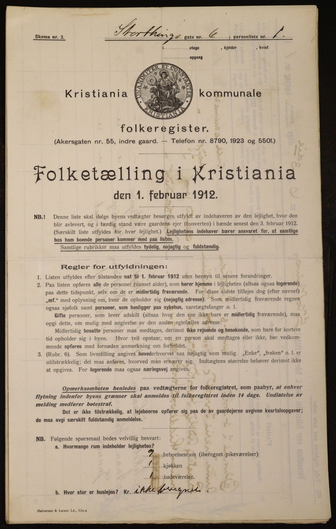 OBA, Municipal Census 1912 for Kristiania, 1912, p. 103586