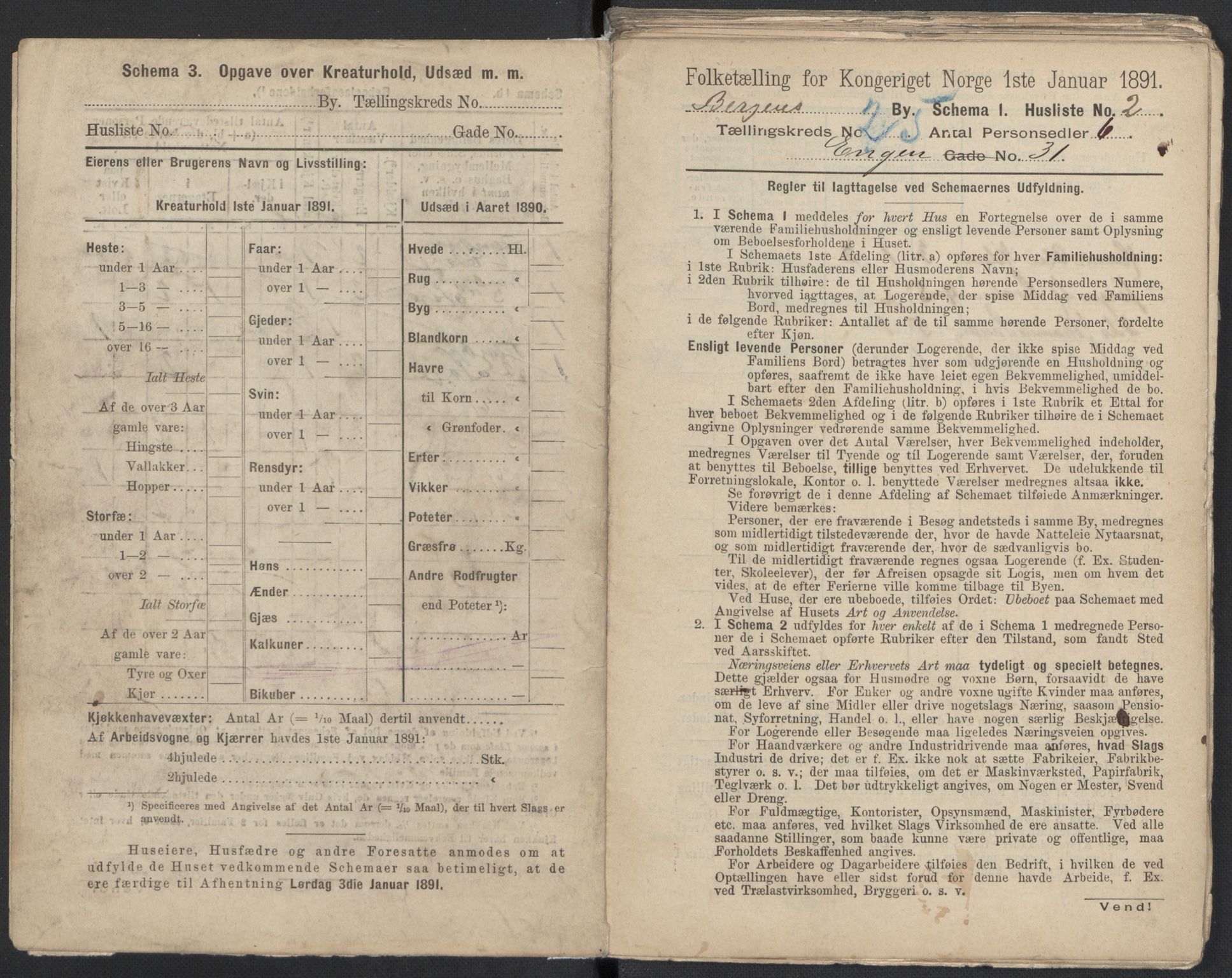 RA, 1891 Census for 1301 Bergen, 1891, p. 4020